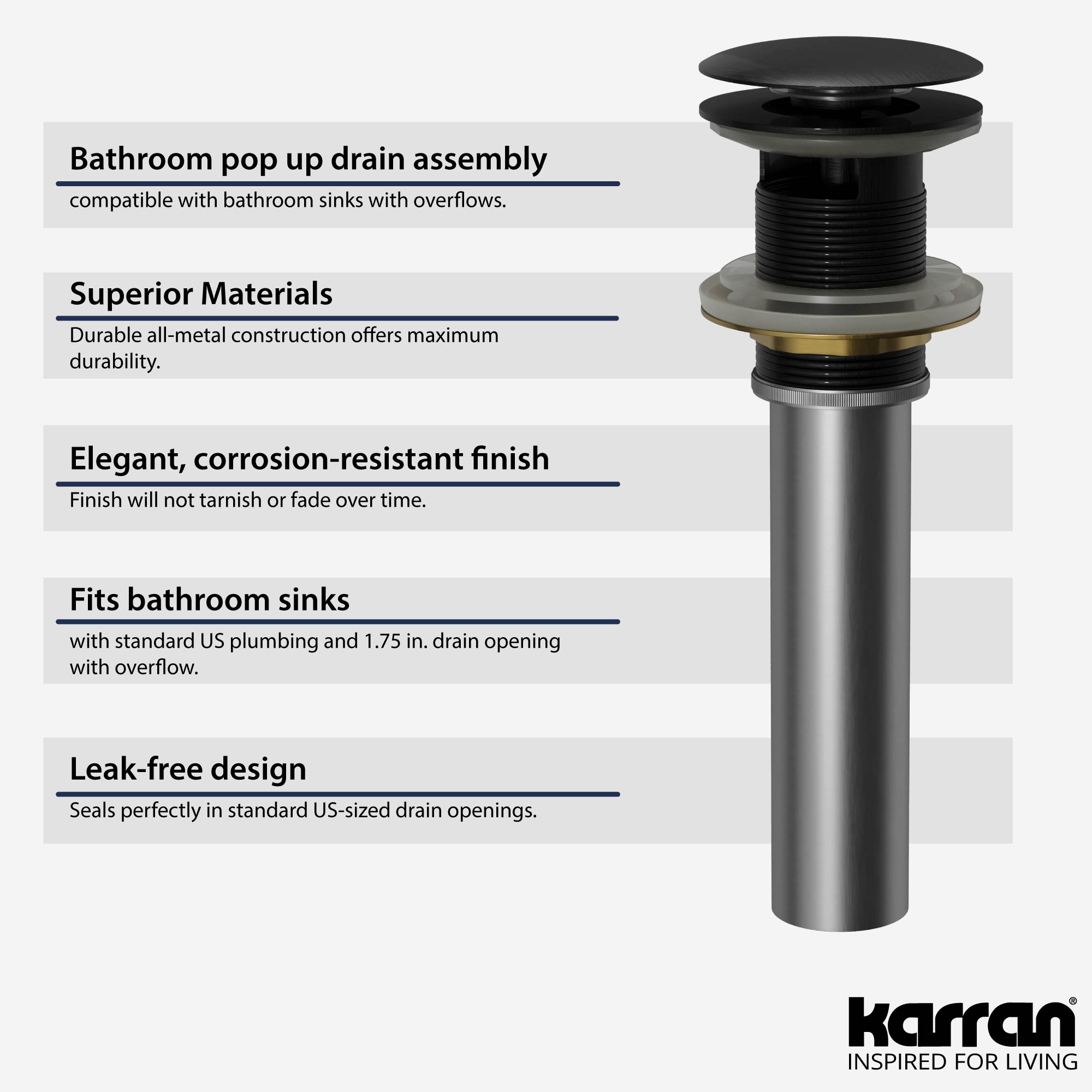 Karran PUOF25MB Popup-Drains-Accessories - View #2