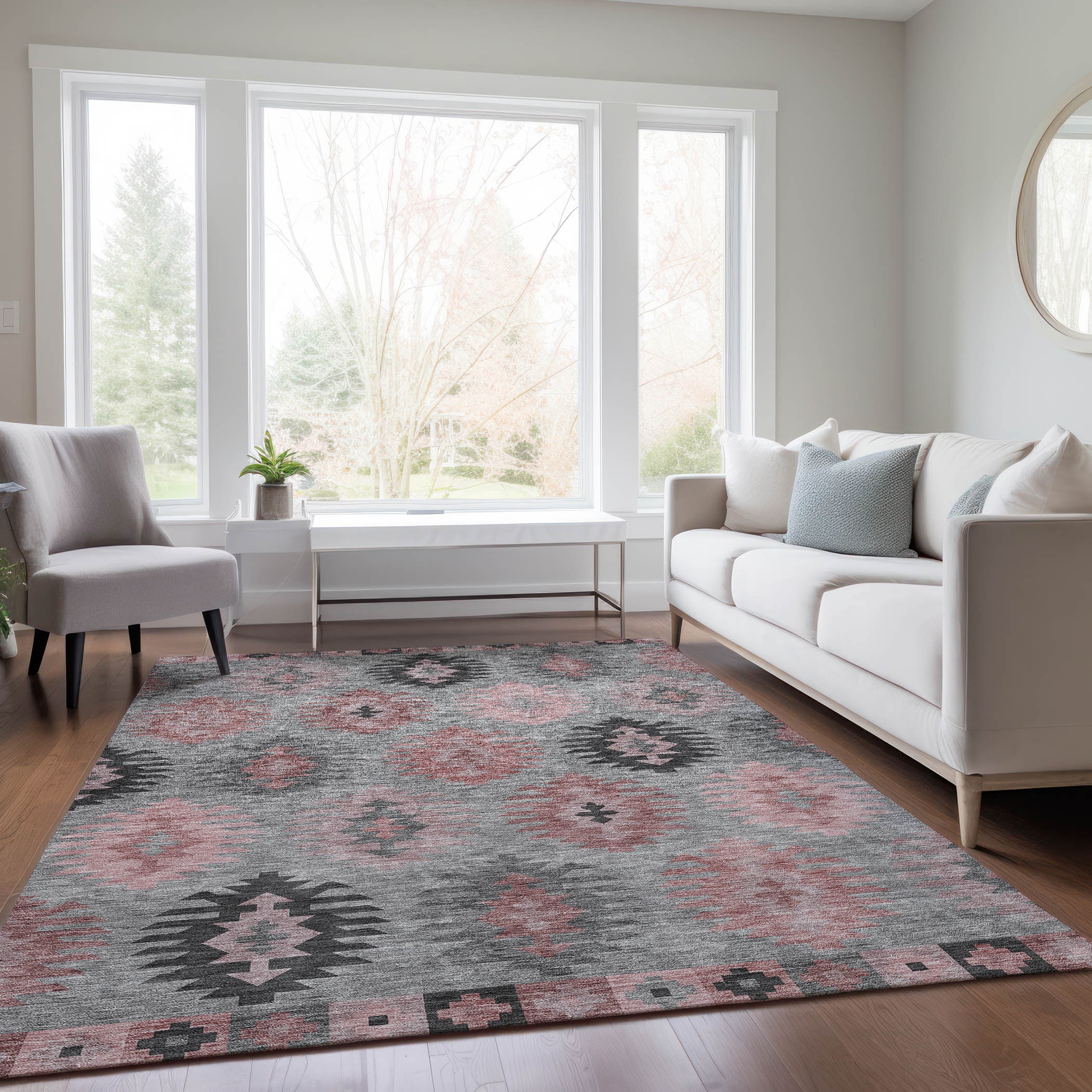 Addison Rugs ACN983GY5X8 Chantille ACN983GY 5 x 7 (ft) Loomed Polyester Gray Rectangular Indoor/Outdoor Machine washable Area rug