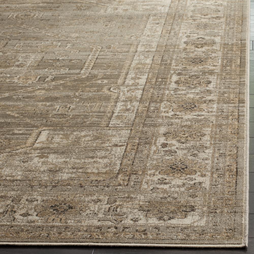 Vintage Light Brown Rectangular Viscose Area Rug