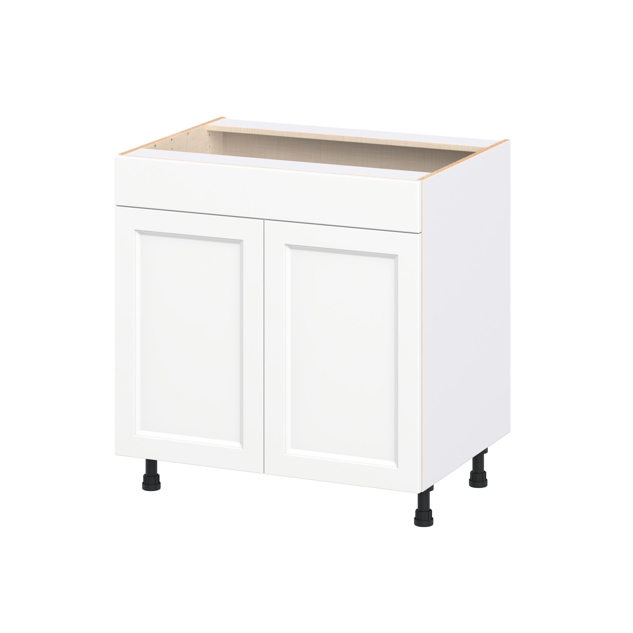 Hugo&Borg DSSB33FF-RI Riviera 33-in W x 34.5-in H x 24.5-in D Bright White Sink Base Fully assembled Cabinet Recessed Panel Shaker
