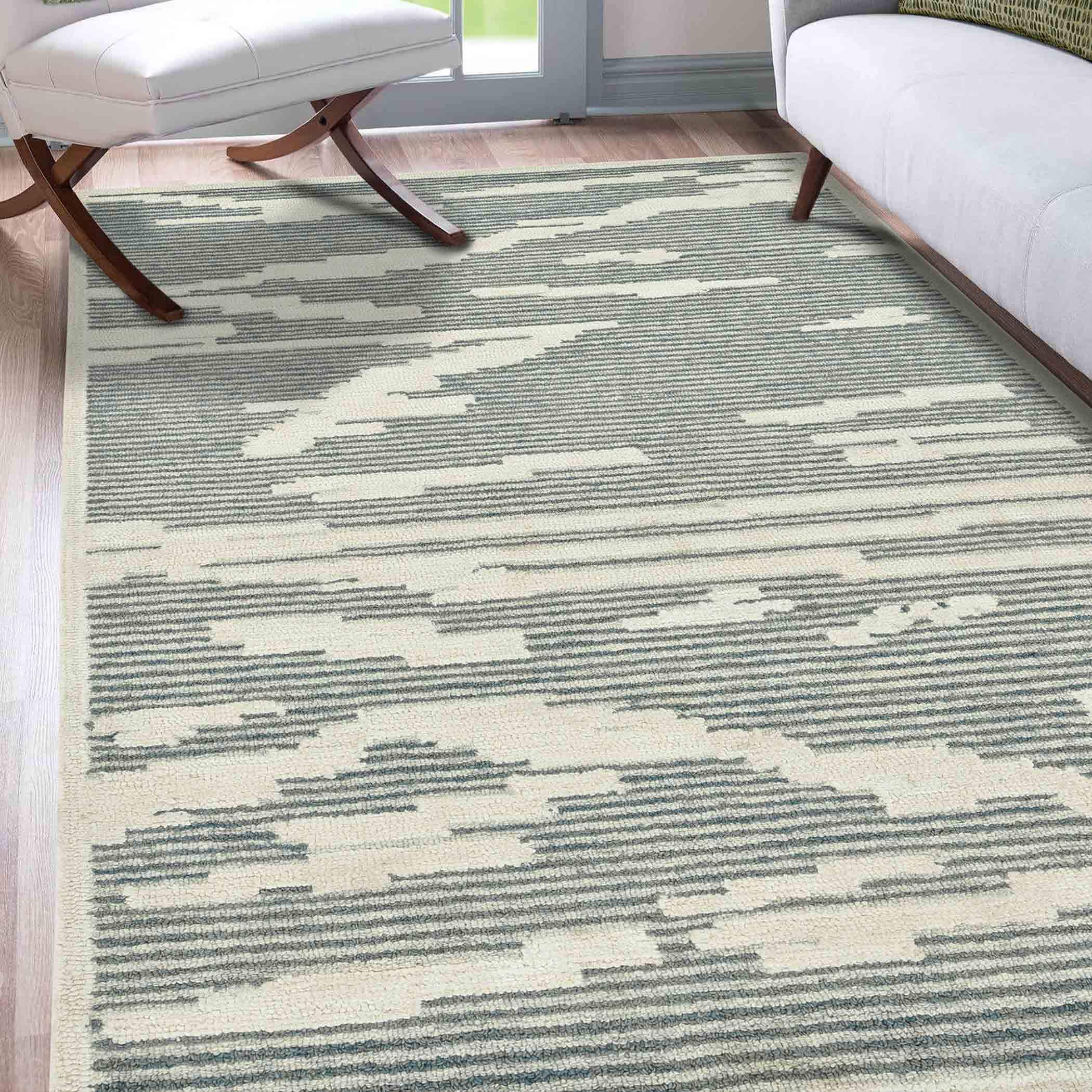 Amer Rugs CHI20508 5 x 8 (ft) Wool Gray Rectangular Indoor Geometric Farmhouse/Cottage Area rug