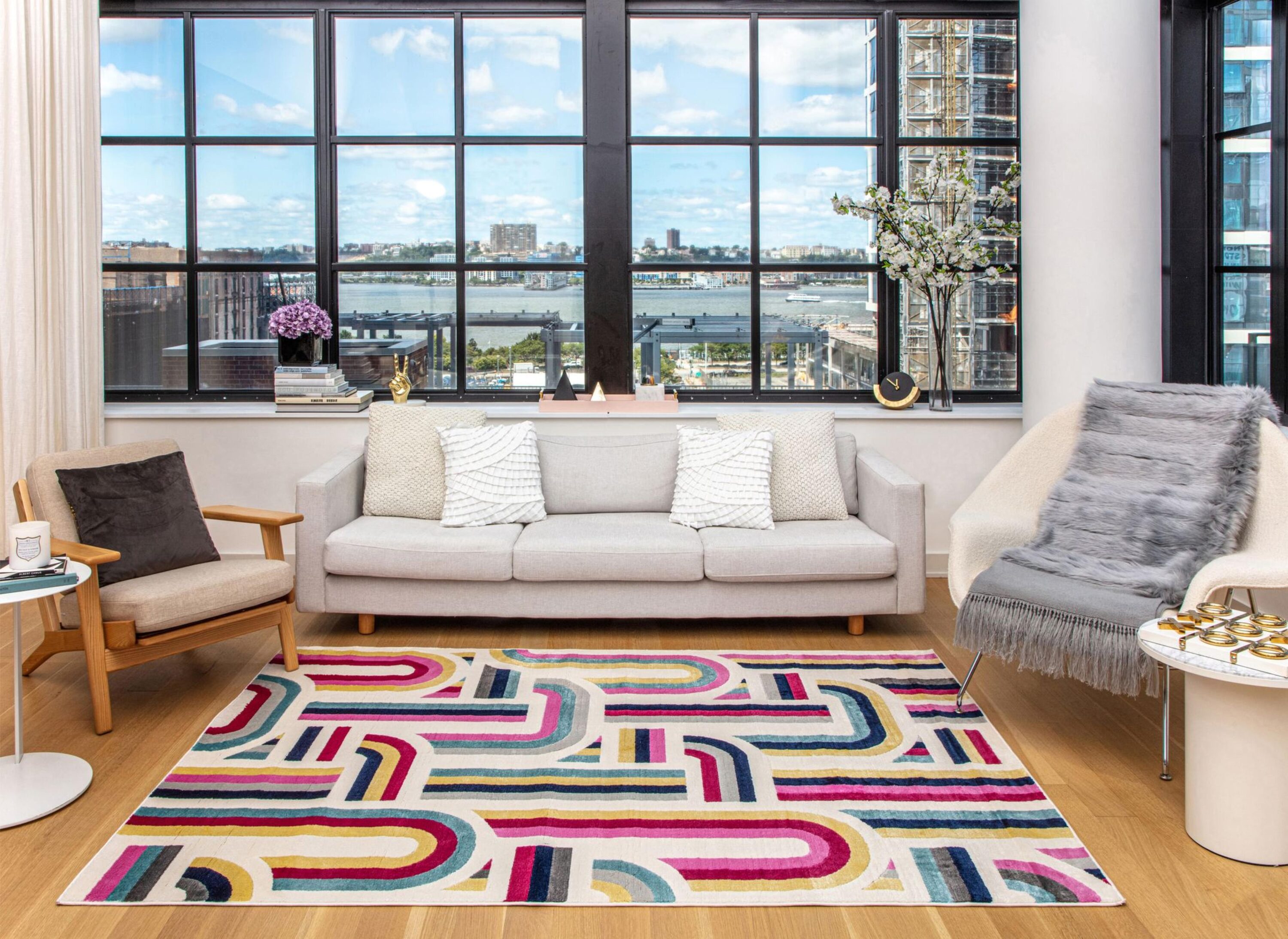 Elizabeth Sutton Multicolor Geometric 8' x 10' Synthetic Area Rug