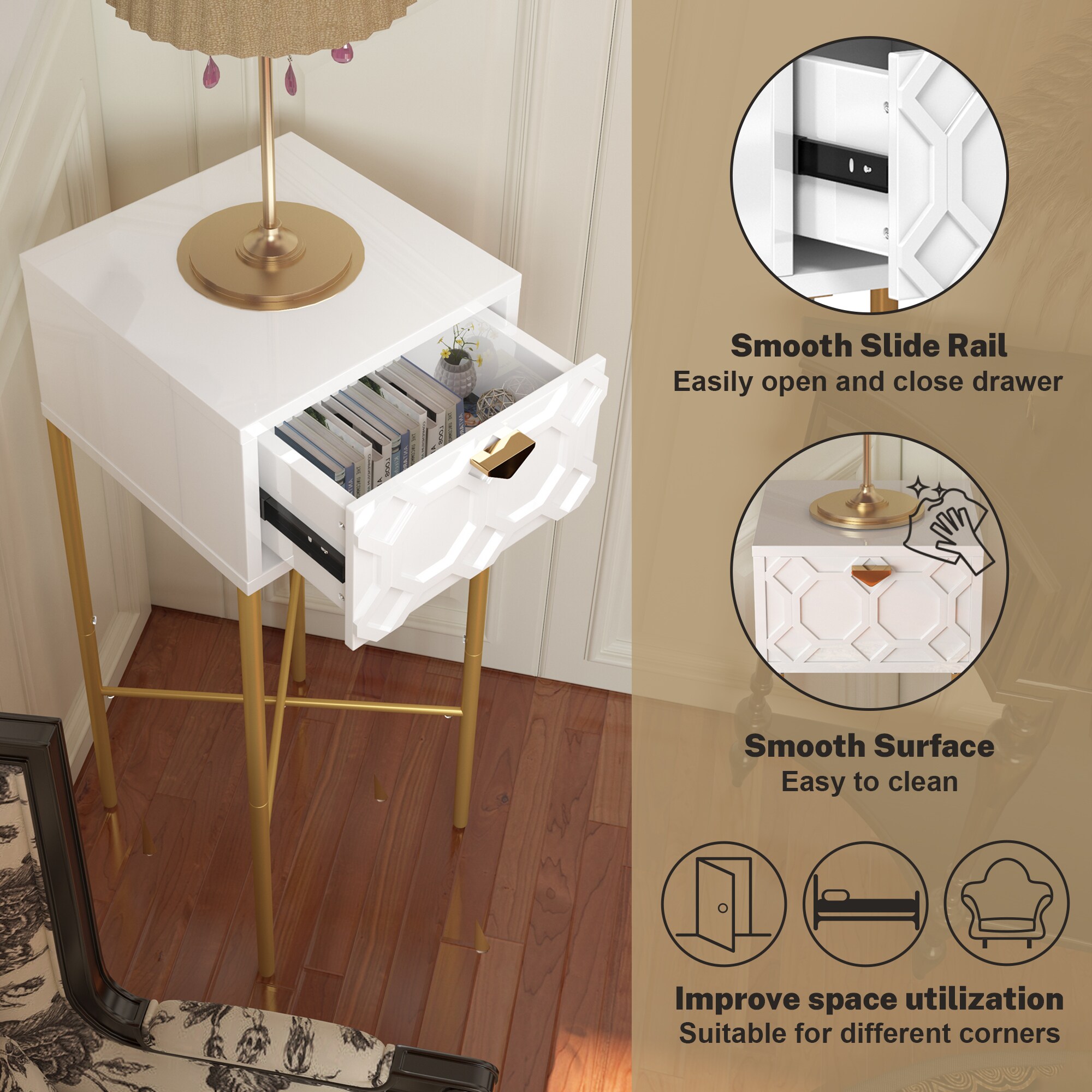 Clihome CL-CN1-WH End-Tables - View #12