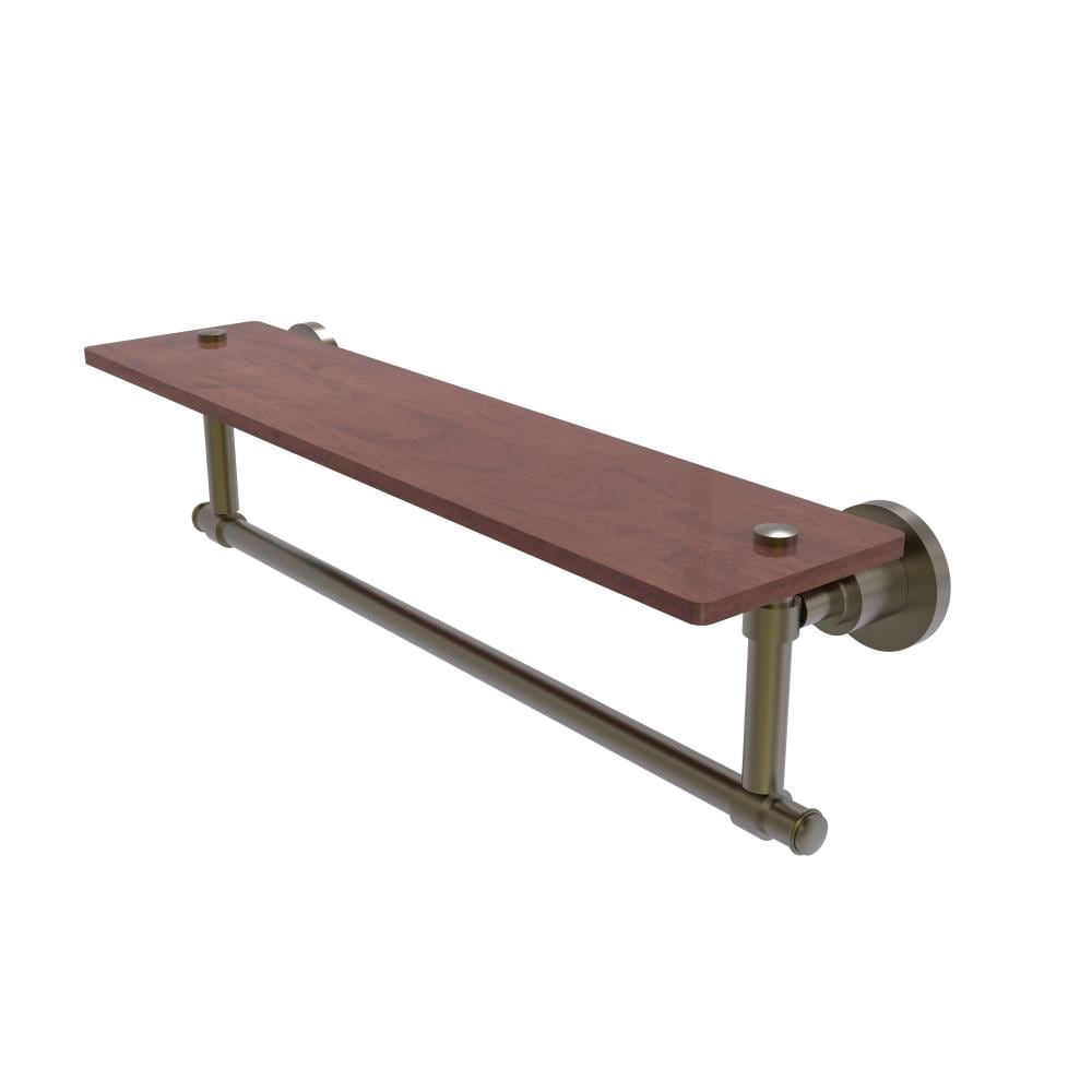 Allied Brass WS-1TB-22-IRW-ABR Washington Square Antique Brass Wall mount Bathroom Shelf ( 22-in x 4-in x 5-in )