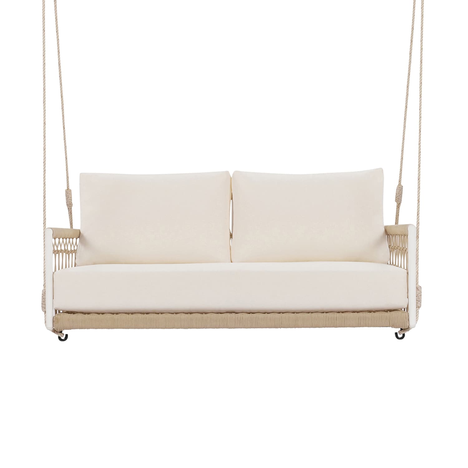 Bybafun YA9900005 2 -person Beige + White HDPE Outdoor Swing