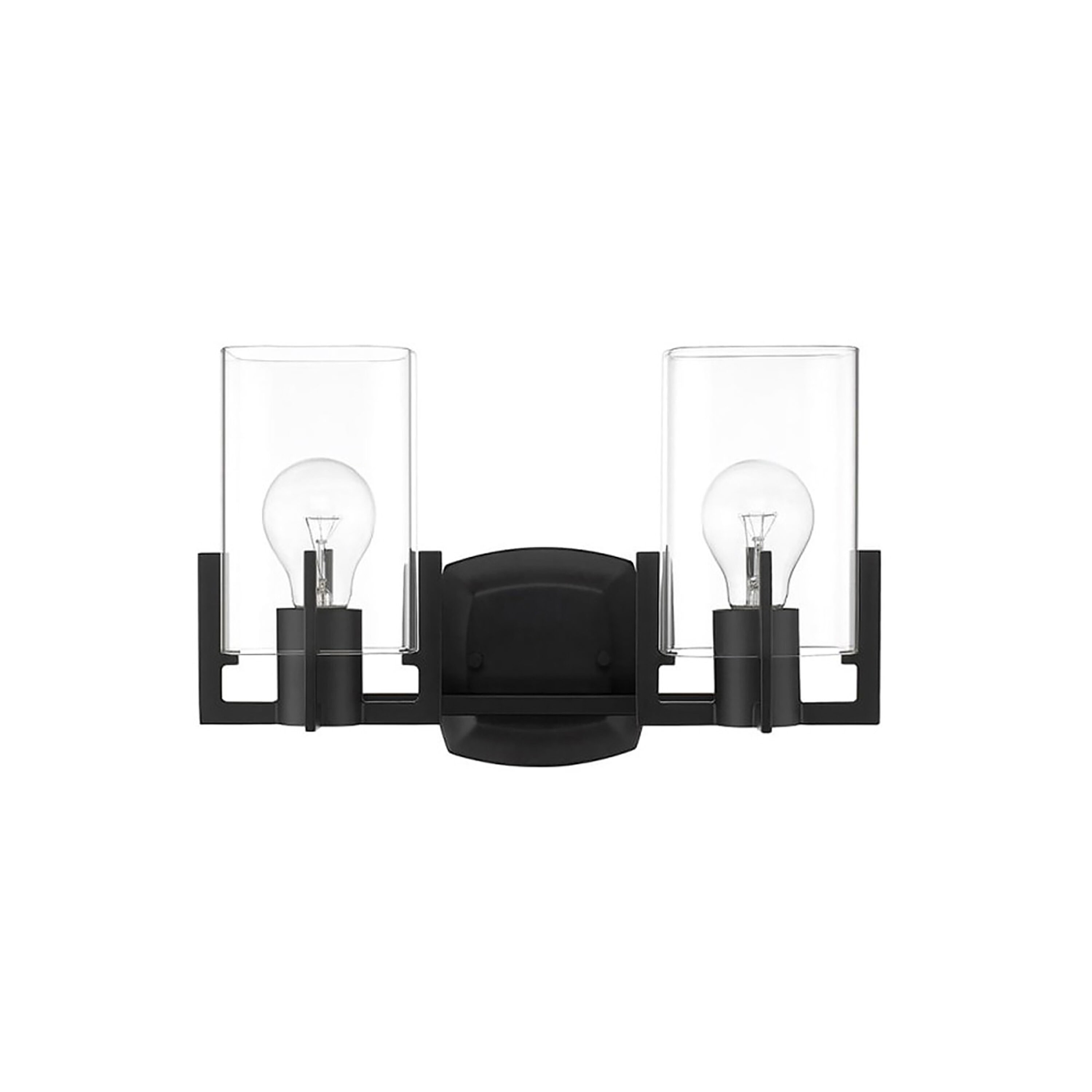 Signature Hardware 464505 Bercken 14-in 2-Light Matte Black Contemporary/Modern Vanity Light