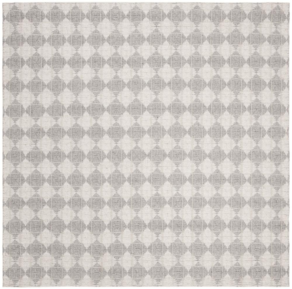 Safavieh NAT407G-6SQ Natura Banff 6 x 6 (ft) Synthetic Silver/Ivory Square Indoor Abstract Coastal Area rug