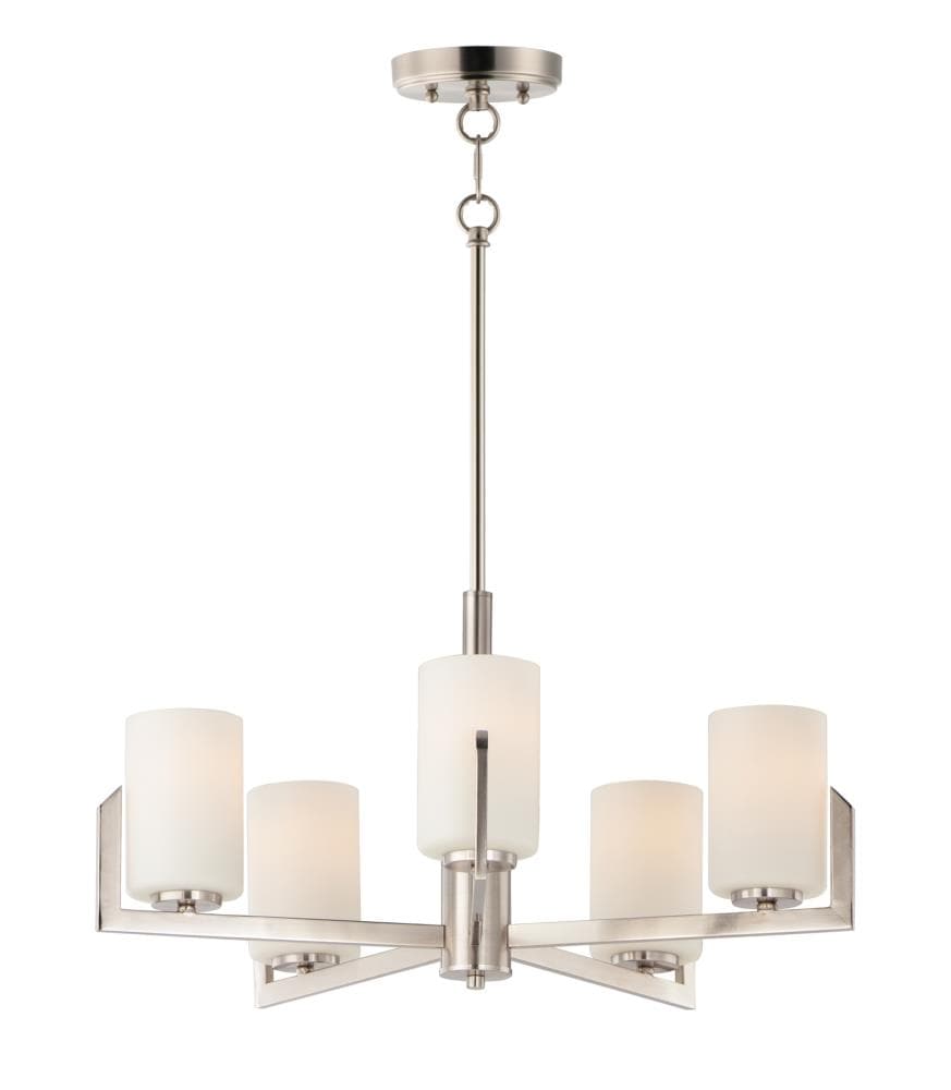 Maxim Lighting 21286SWSN Dart 5 -Light Satin Nickel Transitional For Use in Bedrooms, Dining Rooms, Foyers, Kitchens, Living Rooms Chandelier