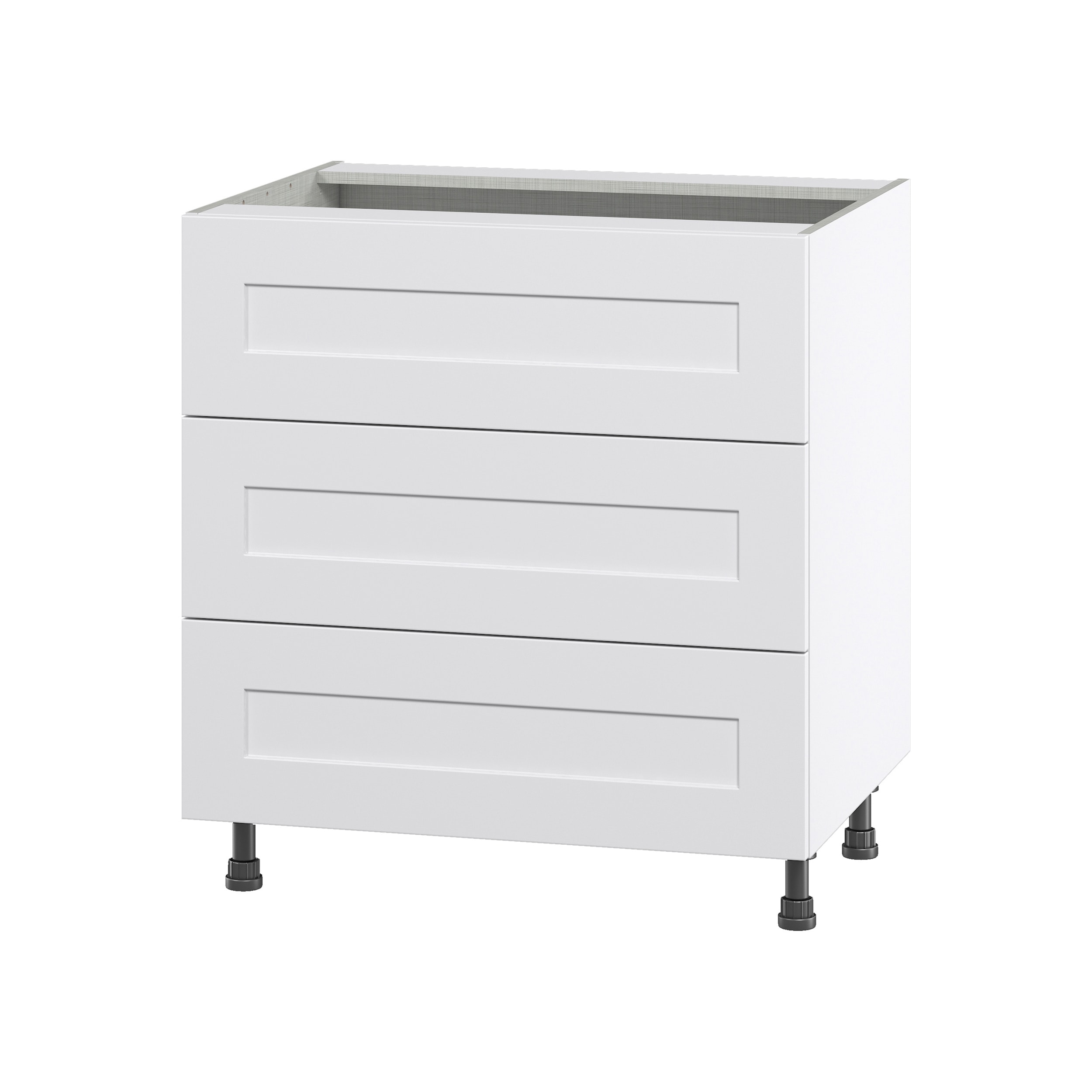 Hugo&Borg Jolie 30-in W x 34.5-in H x 24-in D Warm White 6-Drawer Base Fully Assembled Cabinet