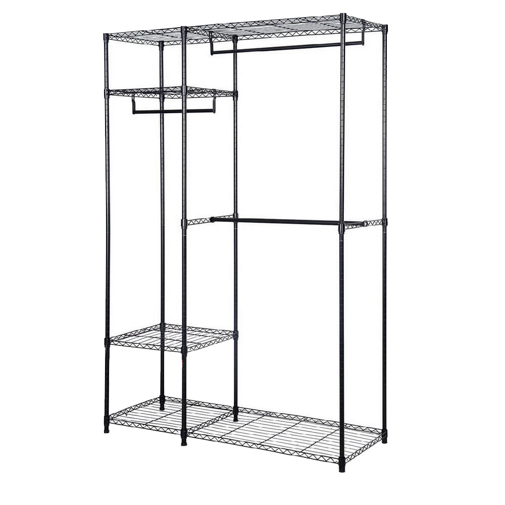 Winado Black Steel Clothing Rack With 4 Tiers, Freestanding, 70.86-in ...