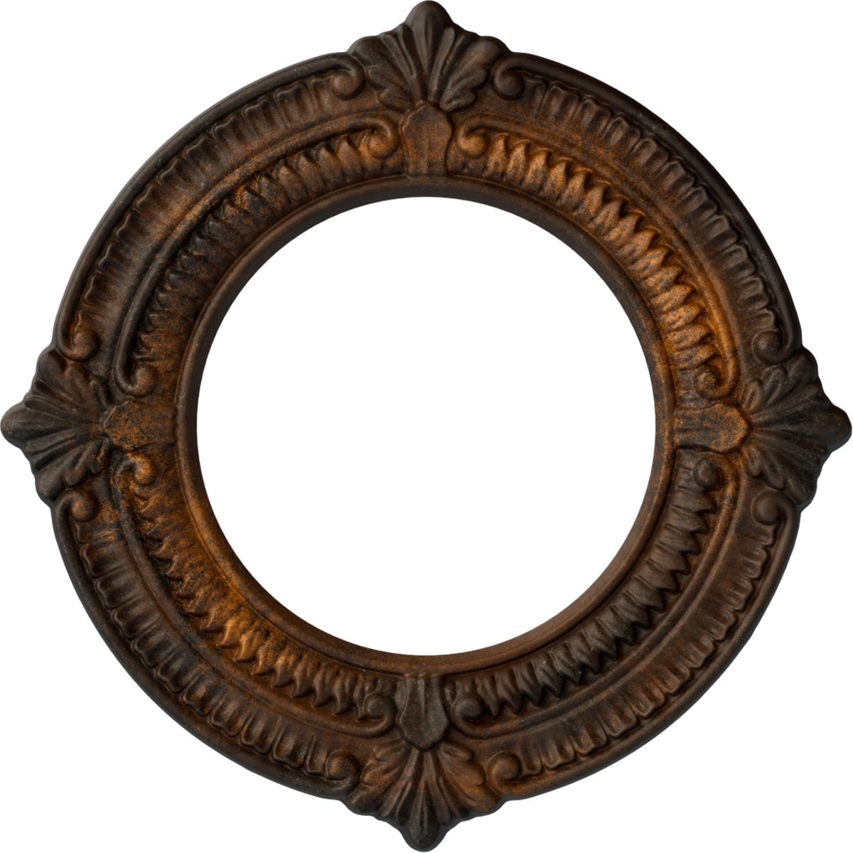 Ekena Millwork CM11BNRUS Benson 11.125-in W x 11.125-in L Painted Rust Polyurethane Whole Ceiling Medallion