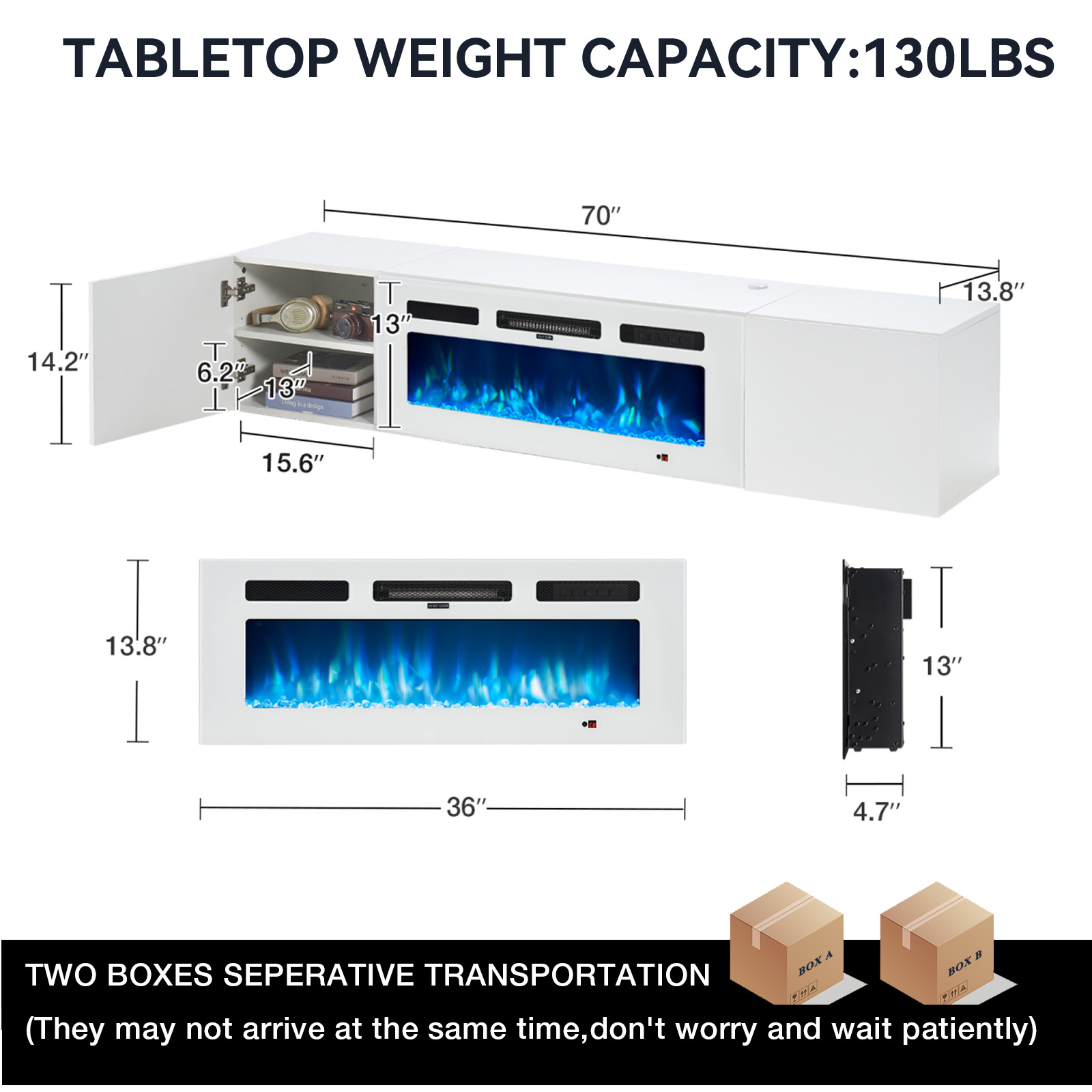 Bapipro TE04A302W Electric-Fireplaces - View #5