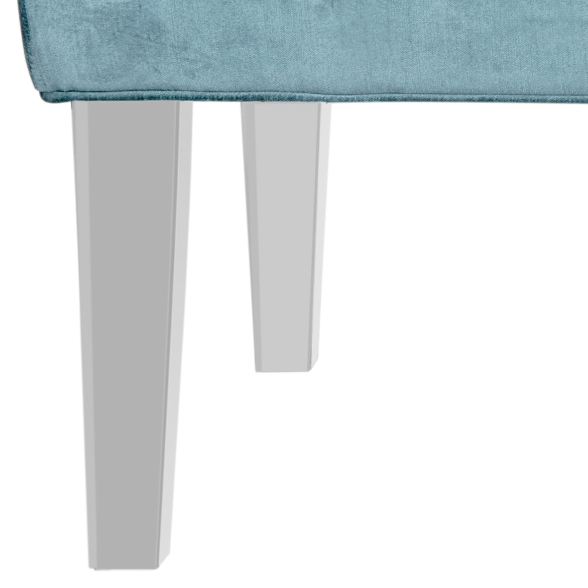 Abrosia Cyan Transitional 63'' Tufted Bedroom Bench with Acrylic Legs