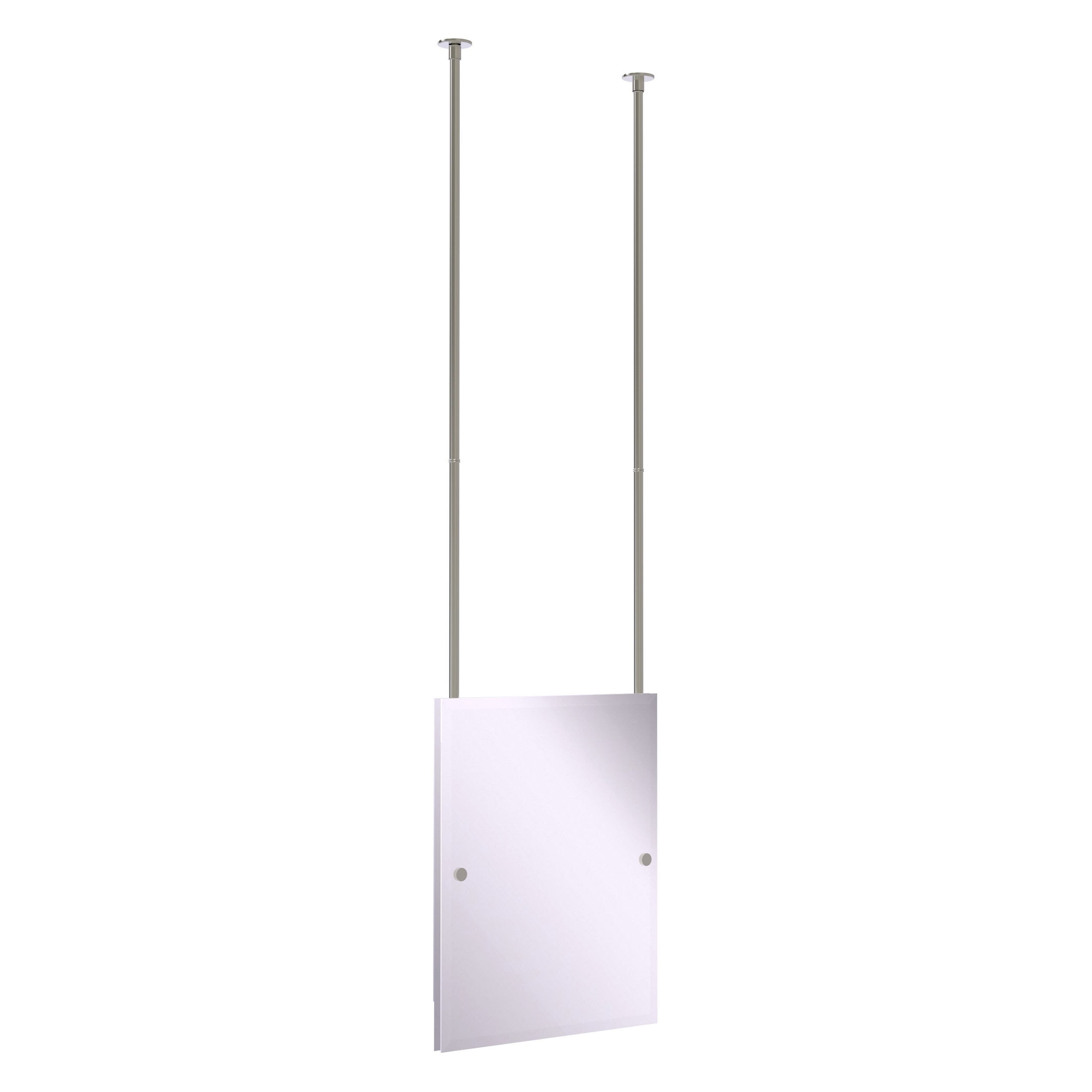 Satin Nickel Frameless Rectangular Ceiling Hung Mirror