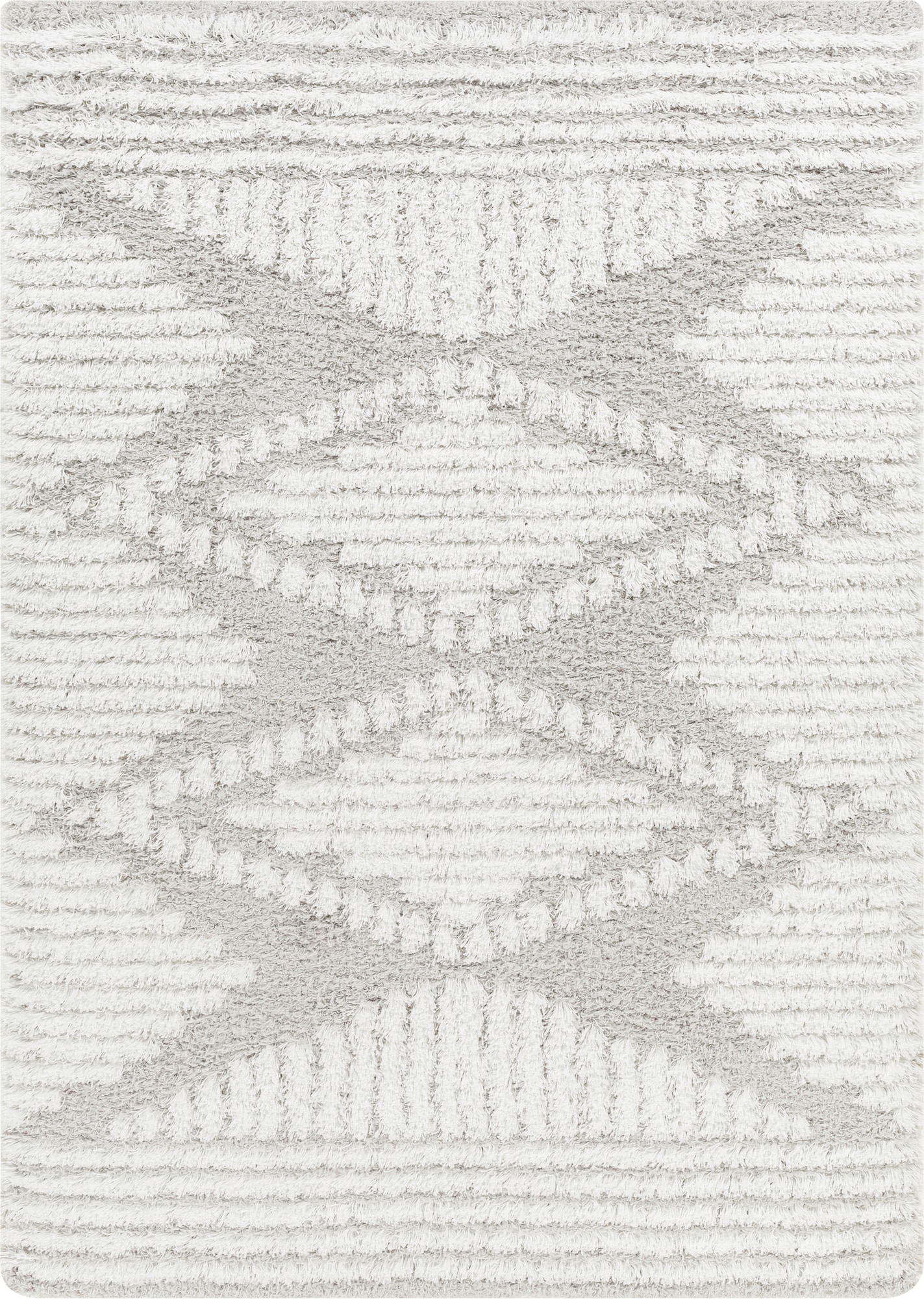 Livabliss USG2325-6796 Urban Shag 7 x 10 (ft) Polypropylene Gray Rectangular Indoor Medallion Global Area rug