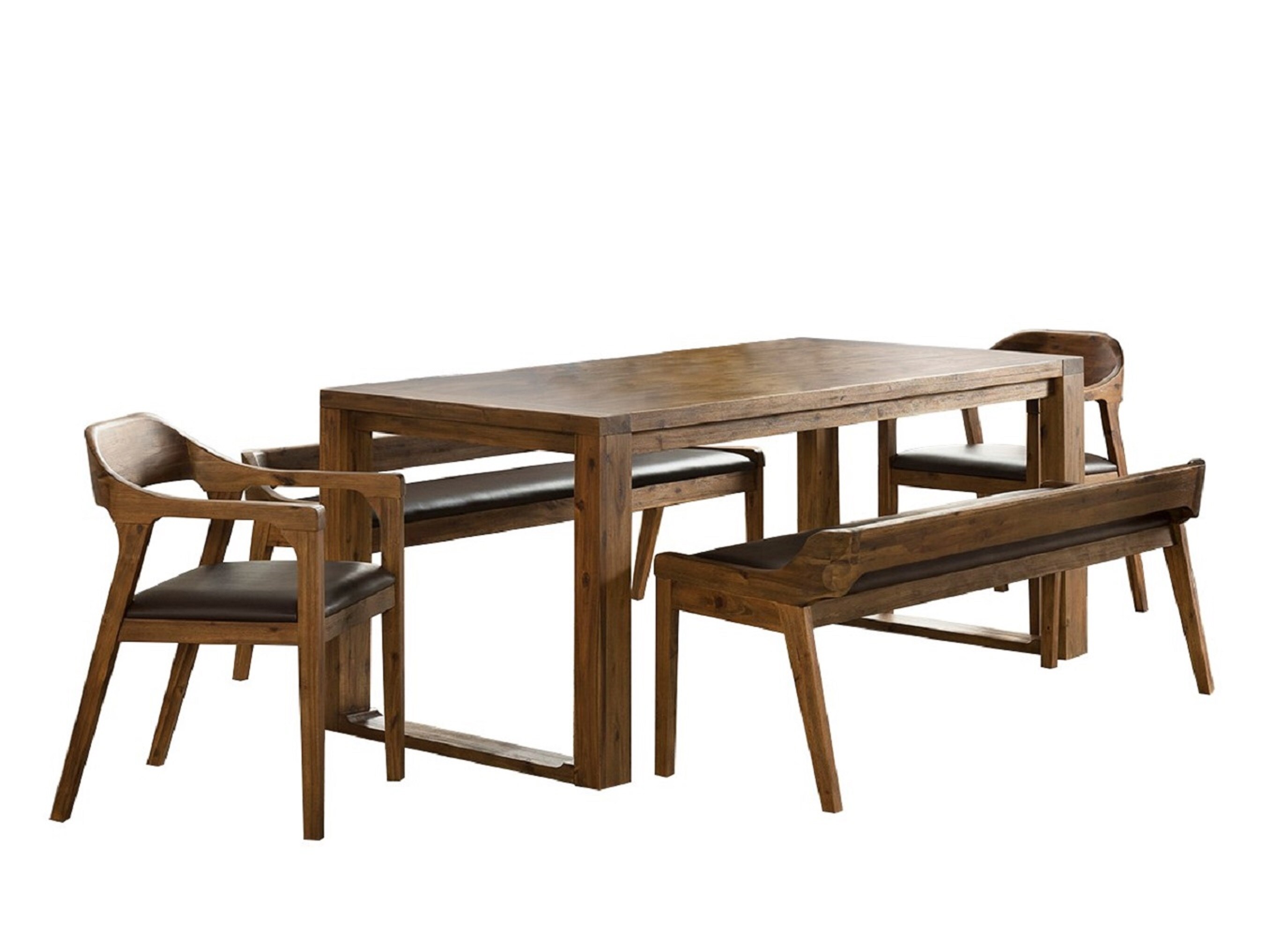 Boraam Industries 77344 Rasmus Chestnut Wire-brush Contemporary/Modern Dining Room Set with Rectangular Table (Seats 8)