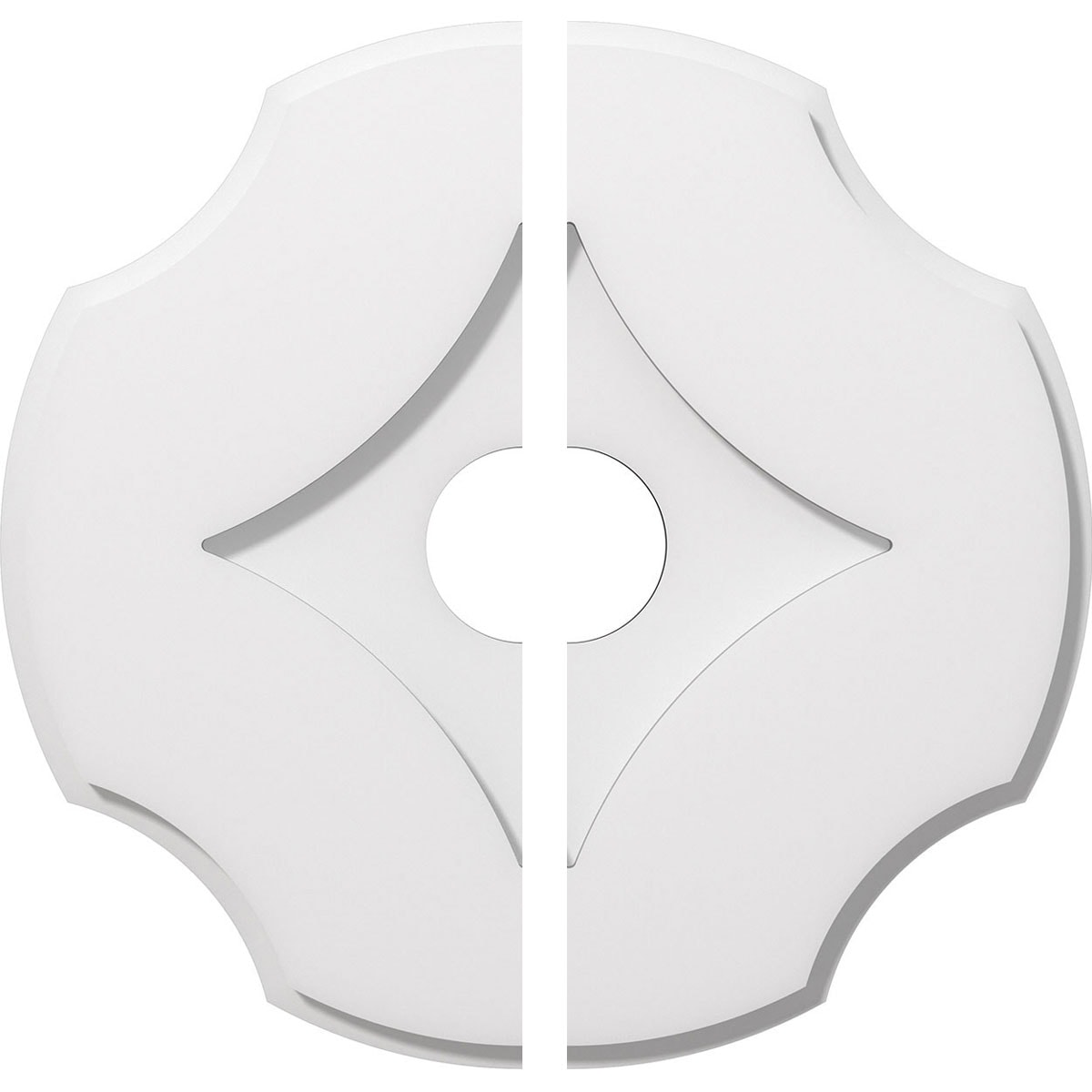 Ekena Millwork CMP16PL2-03000 Percival 16-in W x 16-in L Contemporary White PVC Split Ceiling Medallion