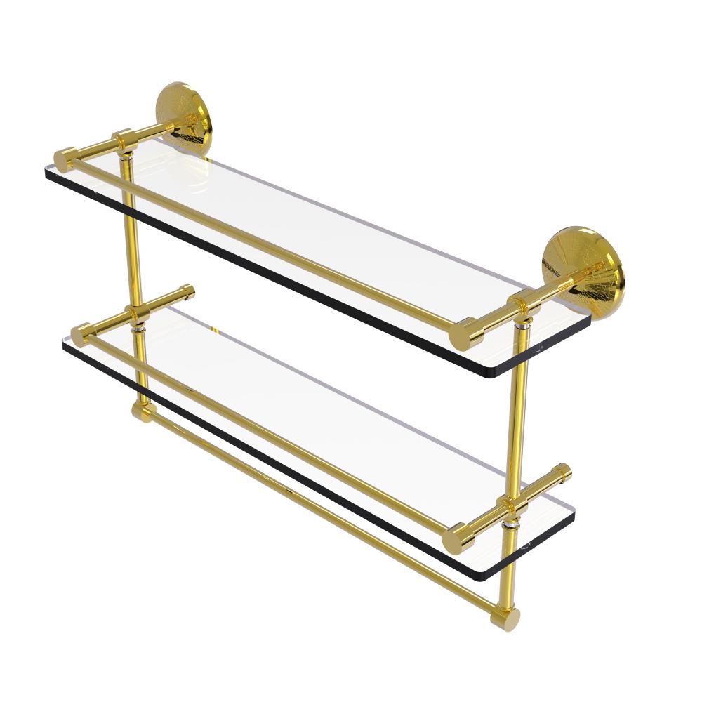 Allied Brass MC-2TB/22-GAL-PB Monte Carlo Polished Brass 2 -Tier Wall mount Bathroom Shelf ( 22-in x 12-in x 5-in )