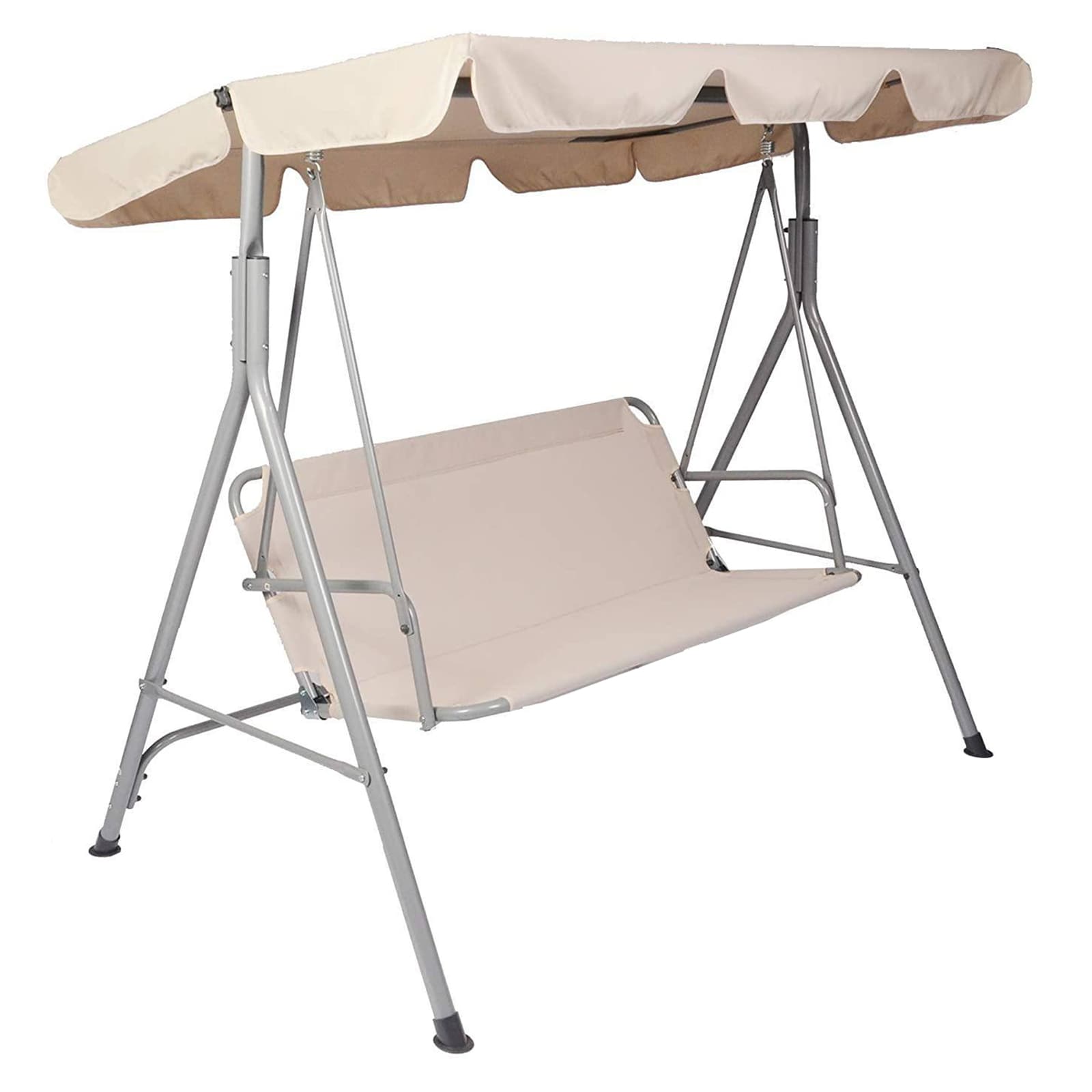 WELLFOR OUZ65873 HY Outdoor Gliders 2-person Beige Steel Outdoor Glider