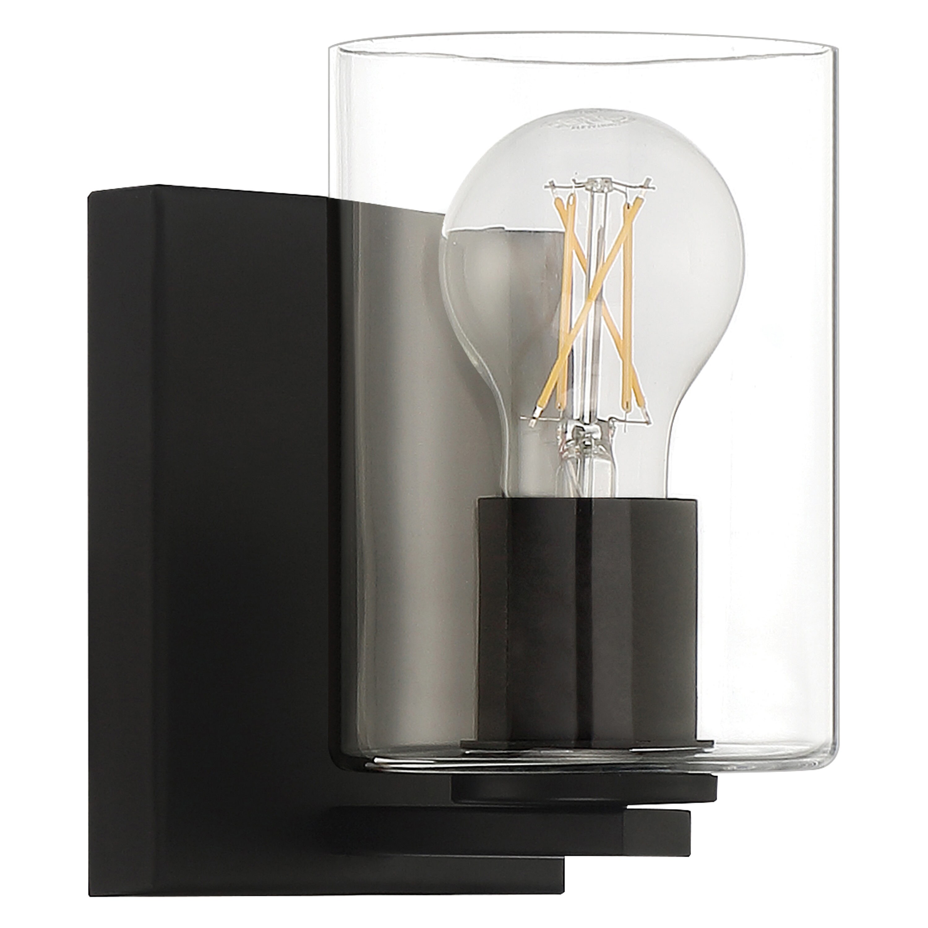 Oslo Matte Black Cylinder LED Vanity Wall Sconce
