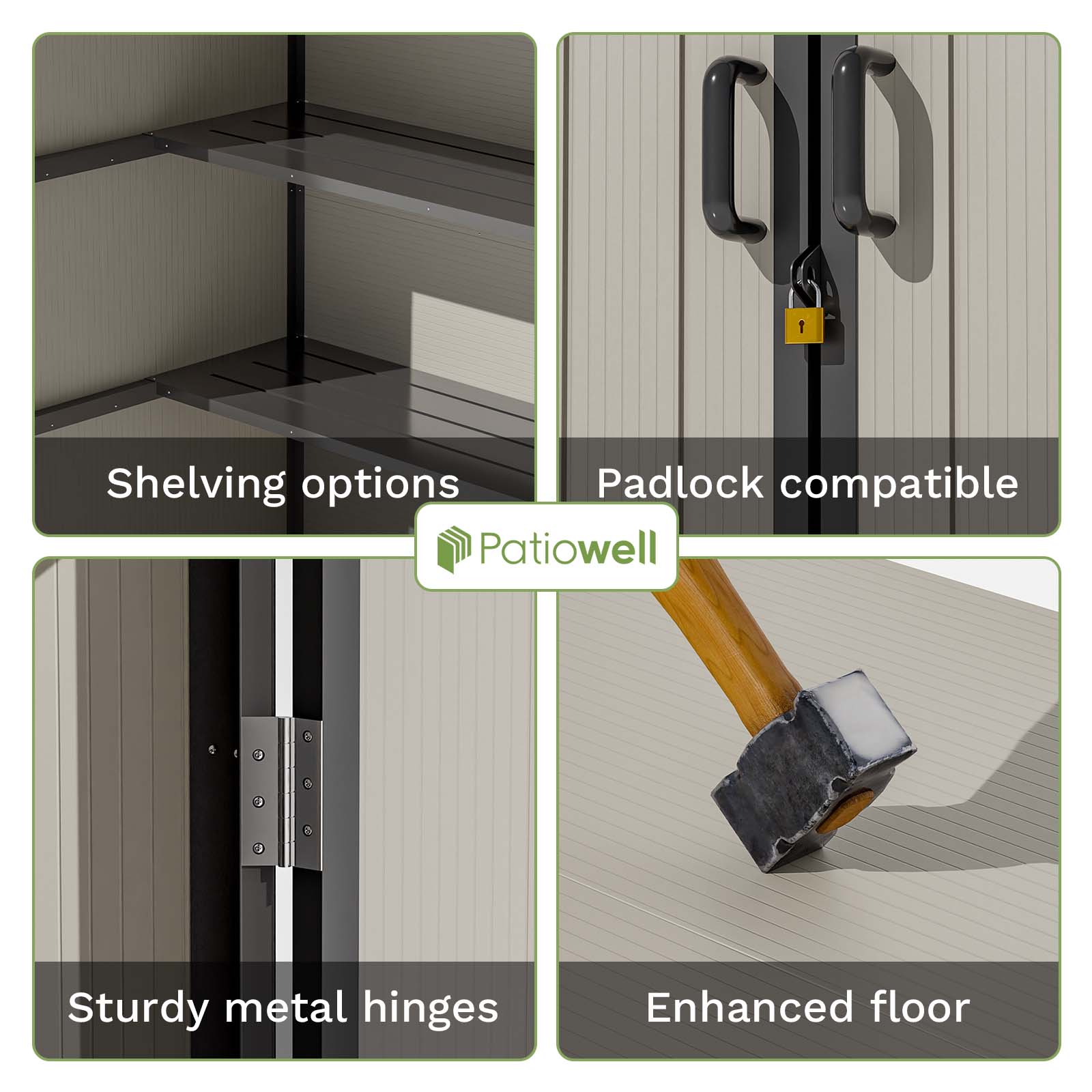 Patiowell WES-0380A-BG Vinyl-Resin-Storage-Buildings - View #4