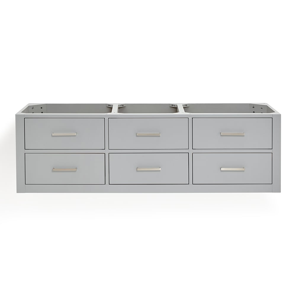 ARIEL W060D-BC-GRY Hutton 60-in Grey Floating Bathroom Vanity Base Cabinet without Top