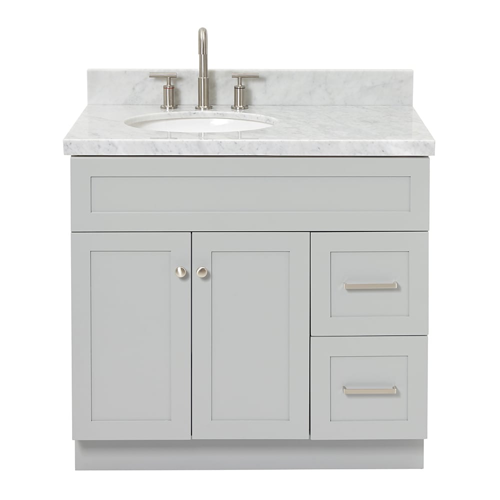 ARIEL Hamlet 37-in Grey Undermount Single Sink Bathroom Vanity with ...