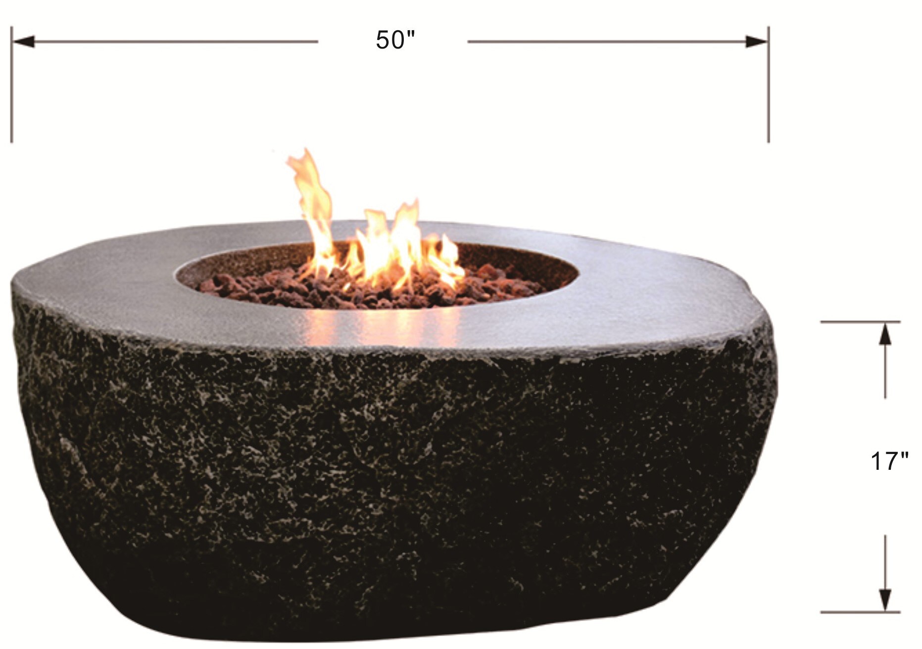 Sunnydaze Decor 29-in W 40000-BTU Brown Concrete Propane Gas Fire