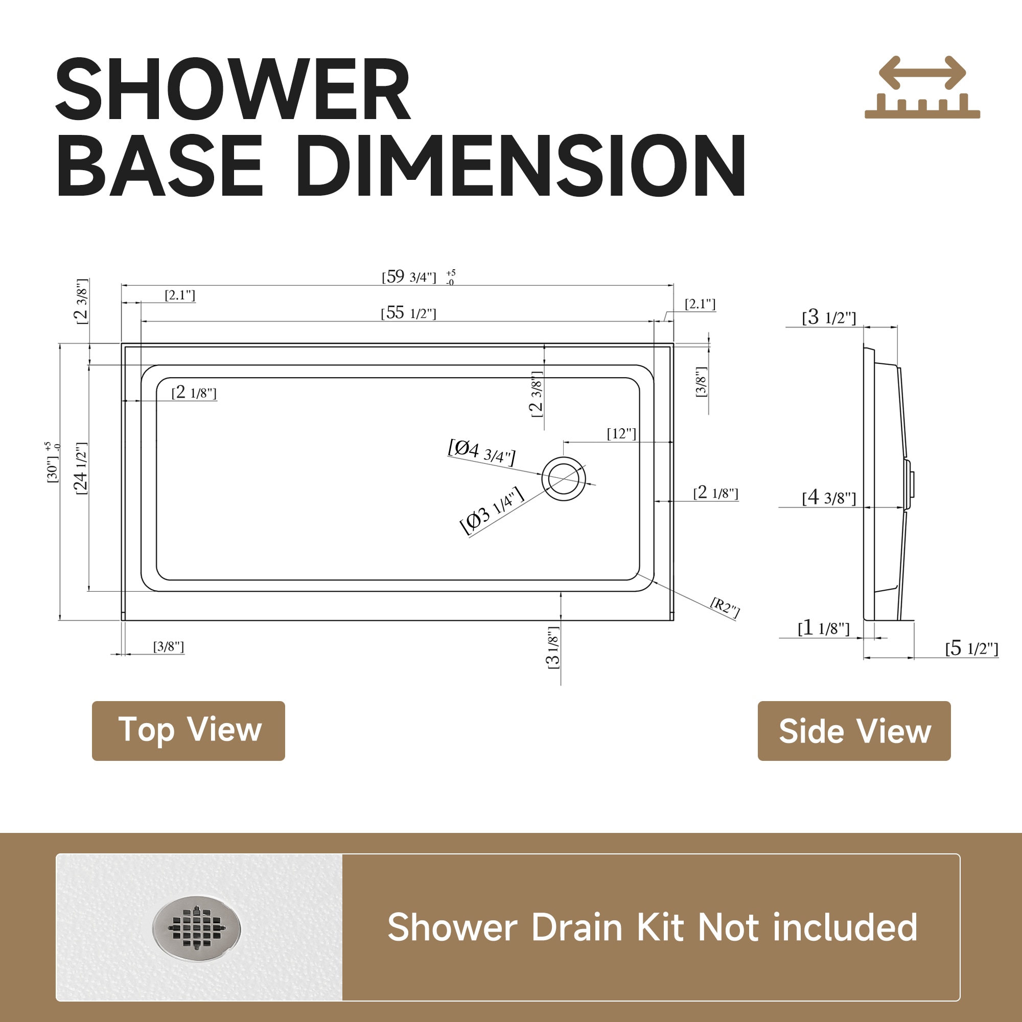 Huluwat DJ-5P487515 Shower-Floors - View #3