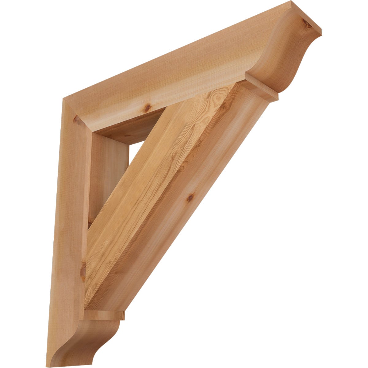 Ekena Millwork BKT06X32X32TRA01SWR Traditional traditional smooth 5-1/2-in x 32-in x 32-in Western red cedar Brown Wood Standard bracket