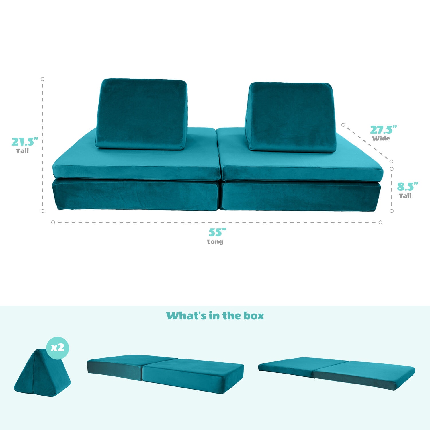 Critter Sitters CSLILLOUNGER-TEAL Kids-Chairs - View #2