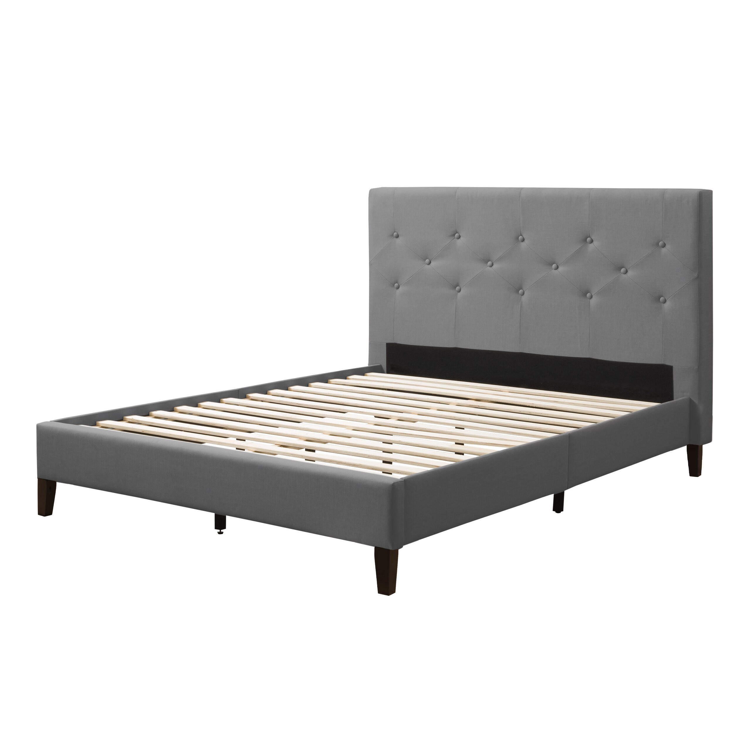 CorLiving Nova Ridge Light Grey Full Upholstered Panel Bed in the Beds ...