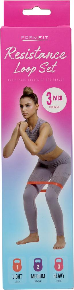 FormFit FF 3PK Res Loops Resistance Bands - Non-Toxic Rubber, 10