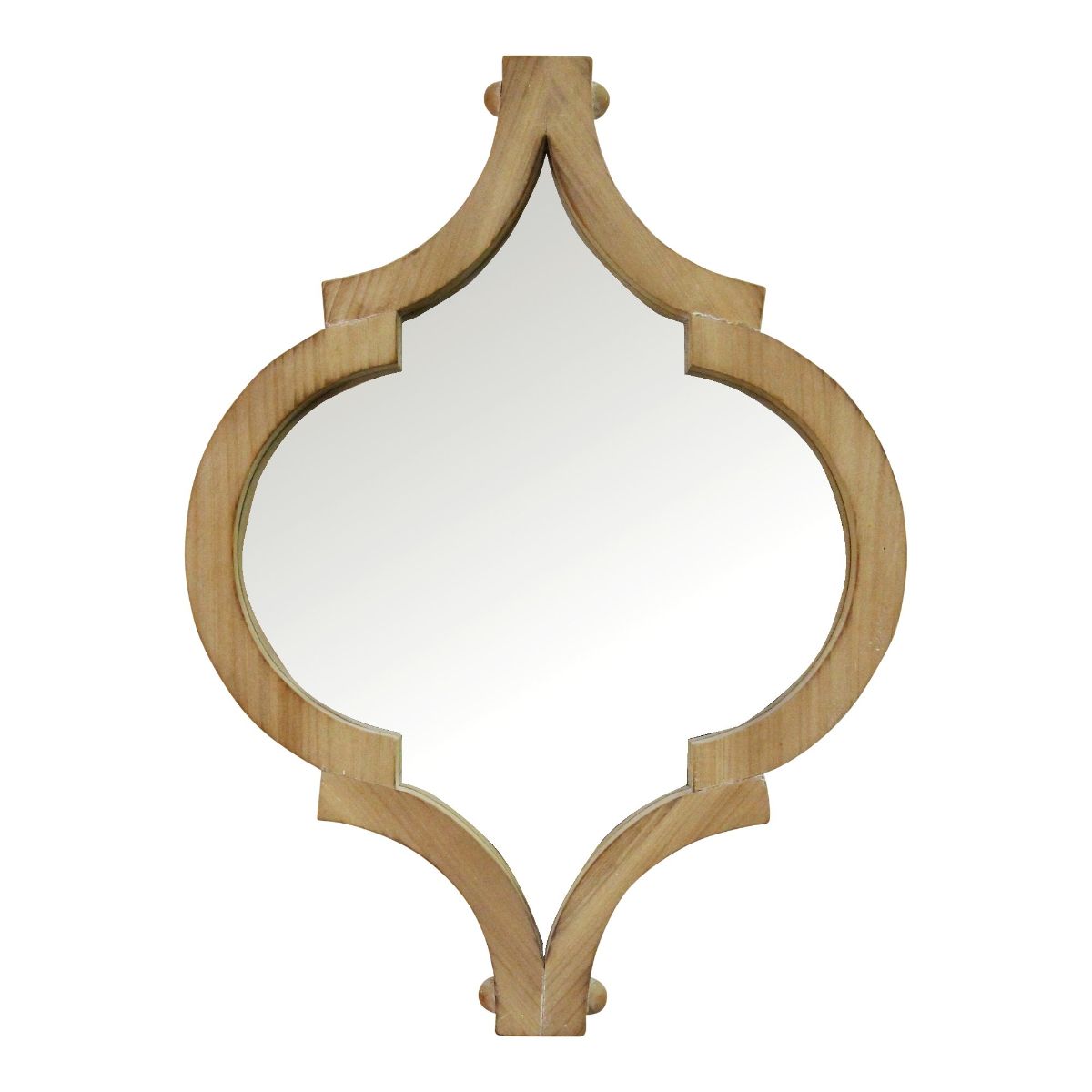 HomeRoots 373244 Victoria W x 1.25-in H Arch Natural Framed Wall Mirror