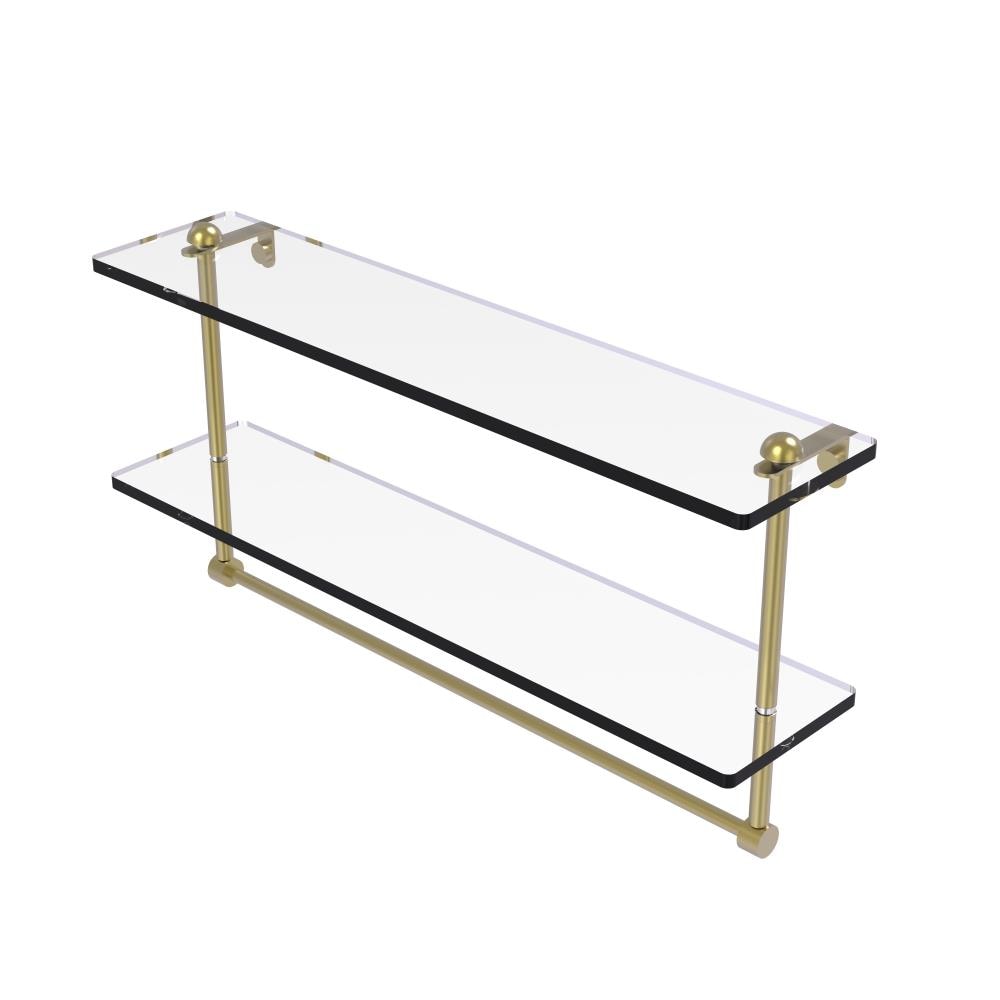 Allied Brass RC-2/22TB-SBR Satin Brass 2 -Tier Wall mount Bathroom Shelf ( 22-in x 12-in x 5-in )