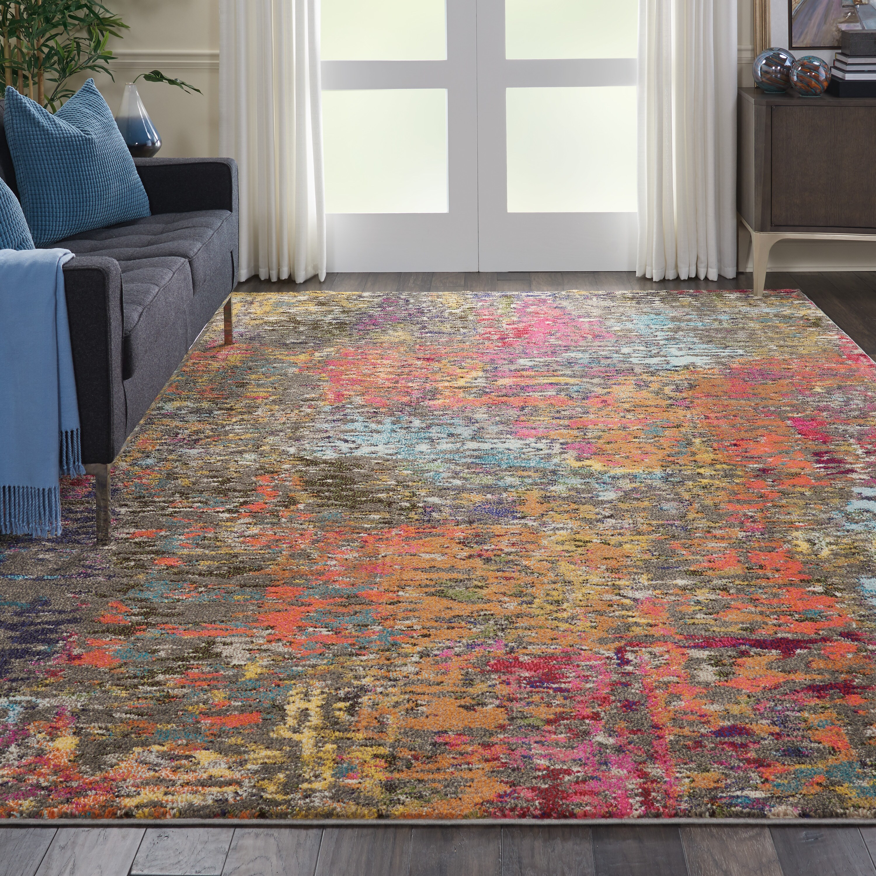 Nourison Celestial 8 X 10 (ft) Sunset Indoor Abstract Area Rug in the ...