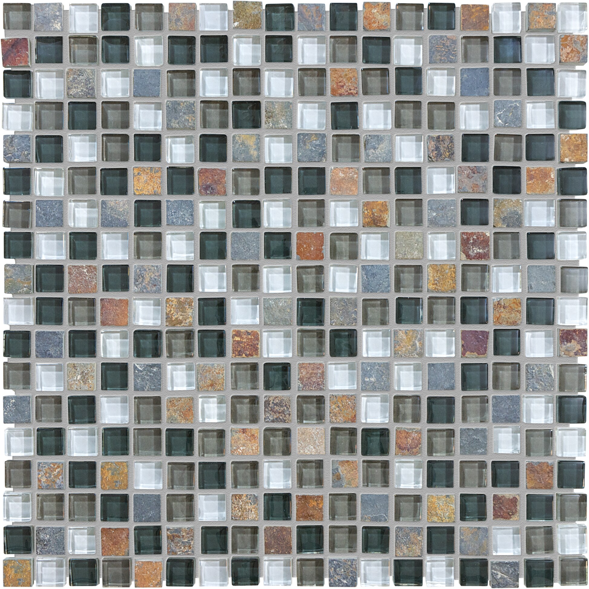 Anatolia 3001-0107-0 Smoky 12-in x 12-in Glossy Glass Subway Mosaic Wall Tile (10-sq. ft/ Carton)