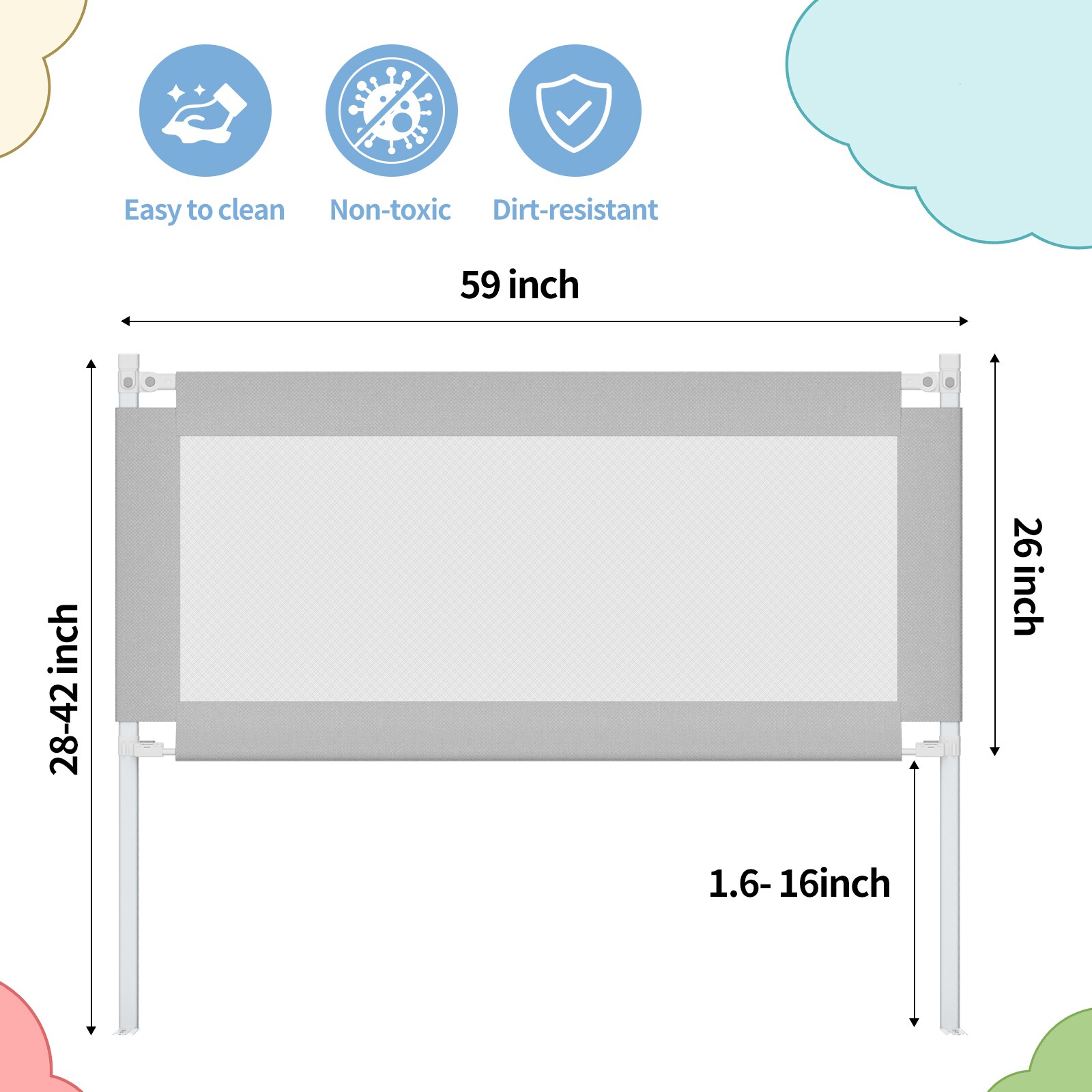 LOVMOR YEHL-15W-PLR Bed-Rails - View #2