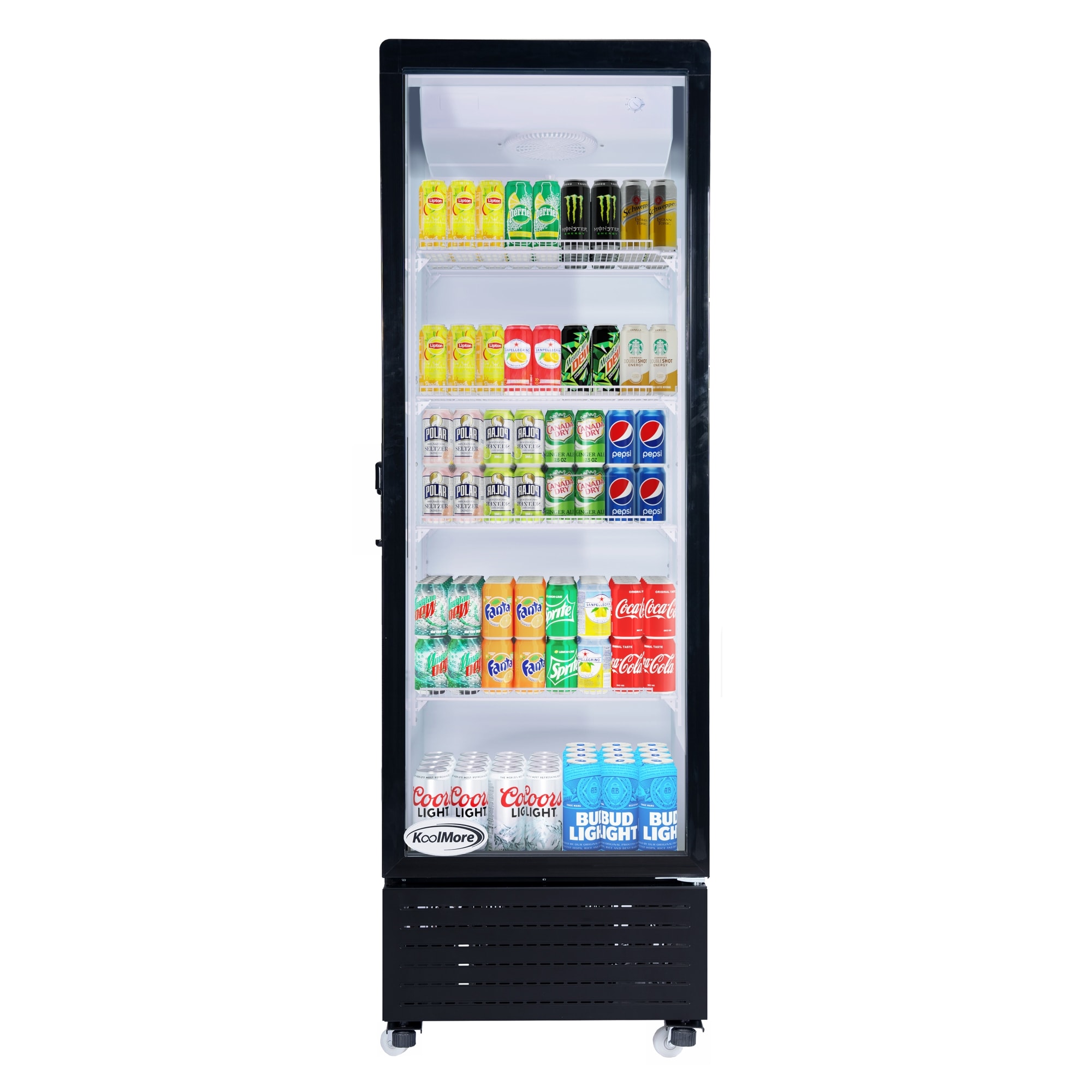 KoolMore LOW-KM-MDR-1GD-10C 10-cu ft Commercial Refrigerators 1 Glass -Door Freezerless ( Black )