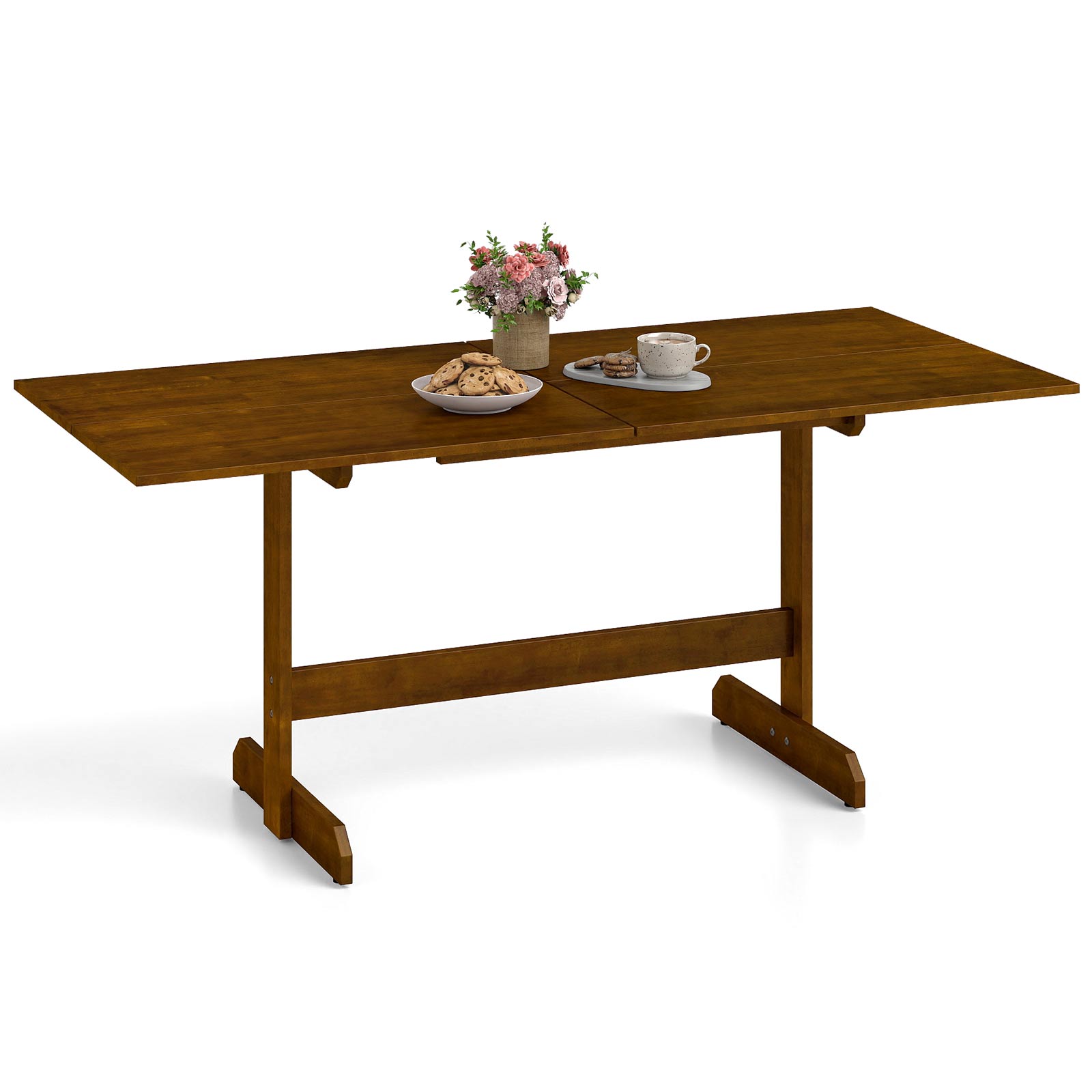 Slickblue - Large Rustic Dining Table (71 in L x 30 in H) Natural Finish Rectangular Fixed Dining...