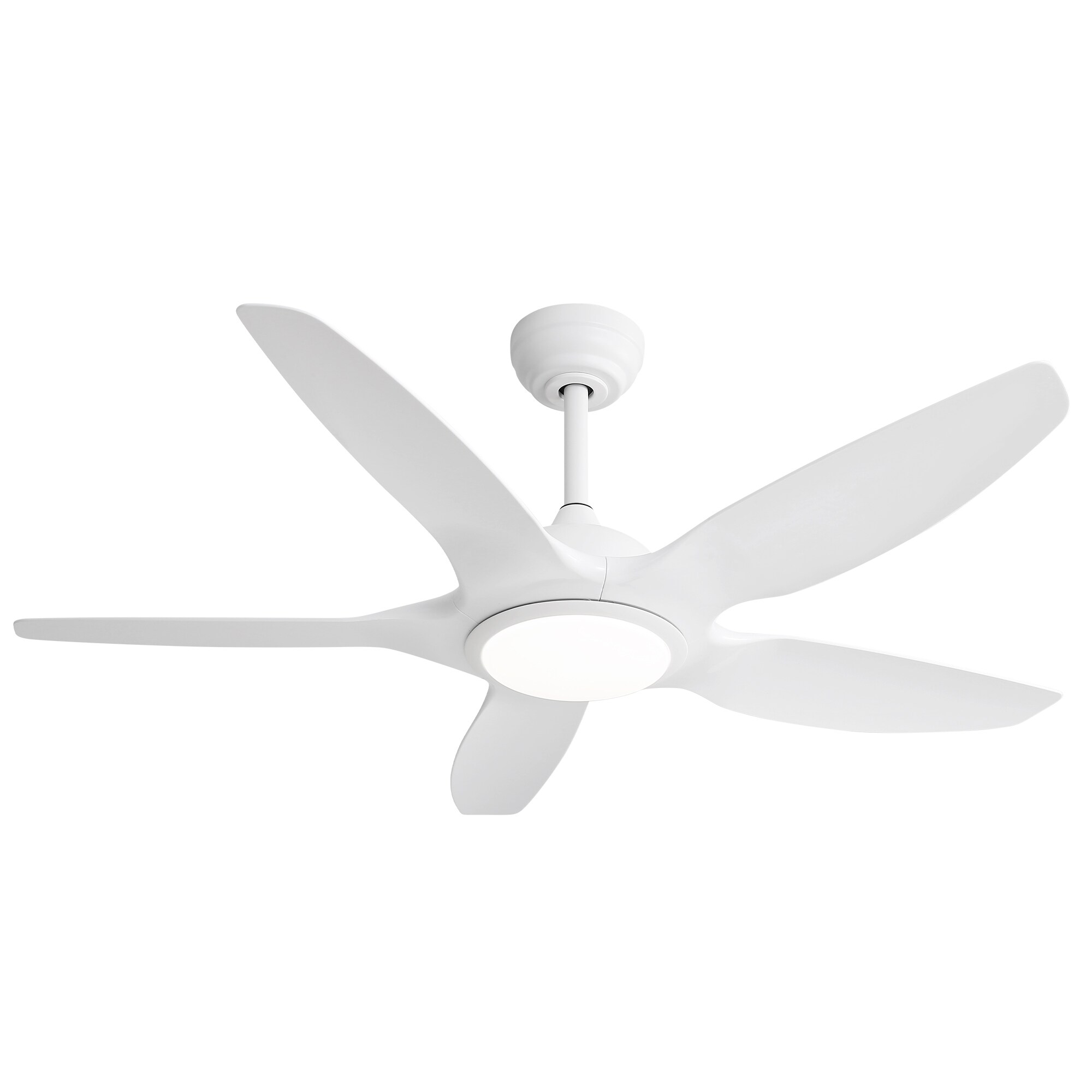 Bybafun YD1300002 48-in Outdoor White with Finished Blades Ceiling Fan Light Kit Compatible and Remote ( 5 -Blade )