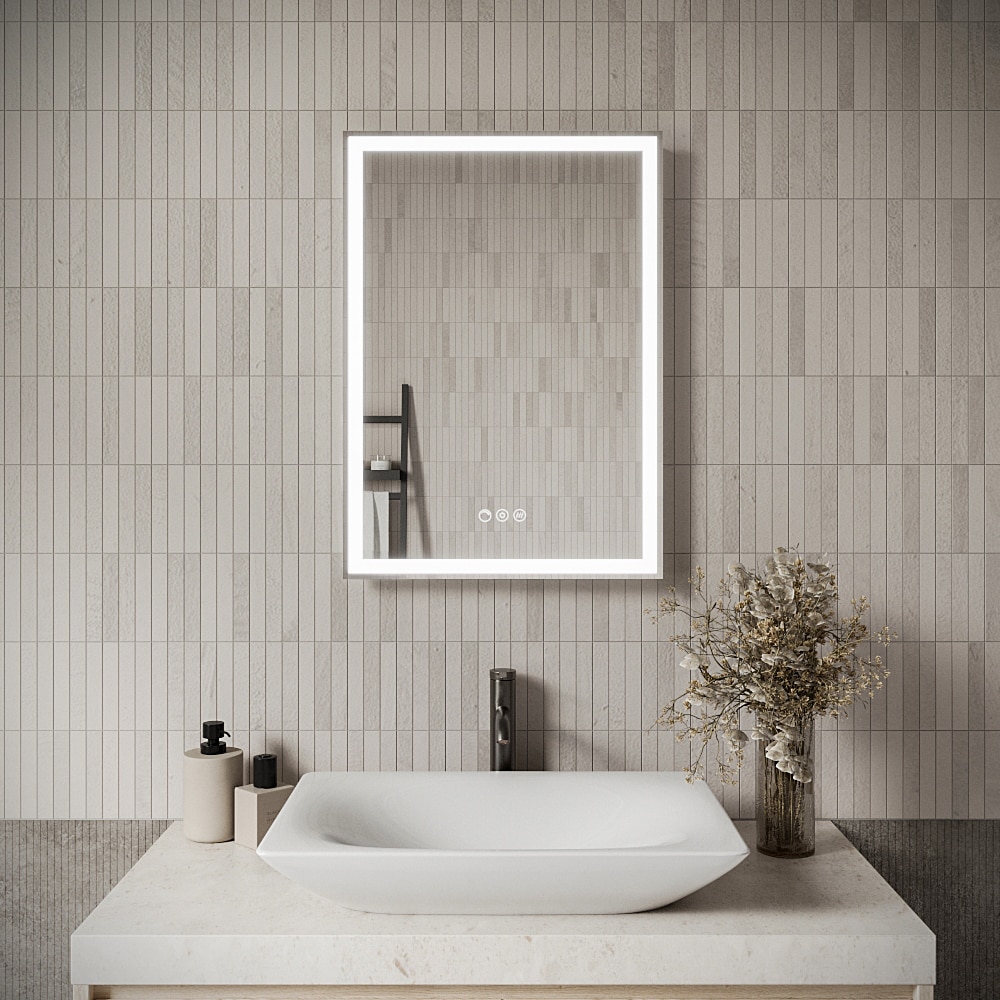 Streamline M-2180-257 20-in x 28-in Beveled Frameless Rectangle Dimmable LED Lighted Fog Free Bathroom Vanity Mirror ( Mirror )