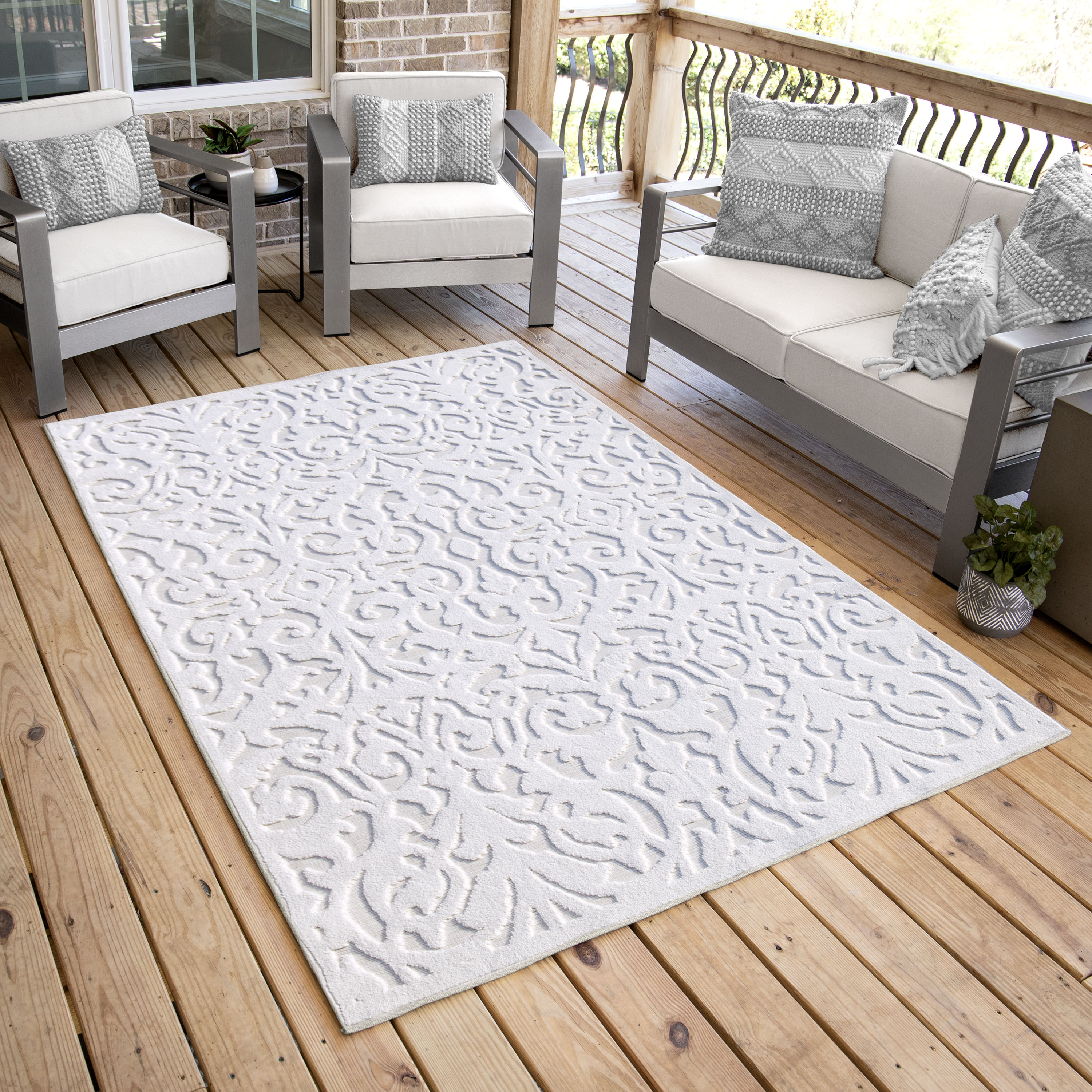 Orian Rugs My Texas House Lady Bird 4 X 6 (ft) Natural Indoor/Outdoor ...