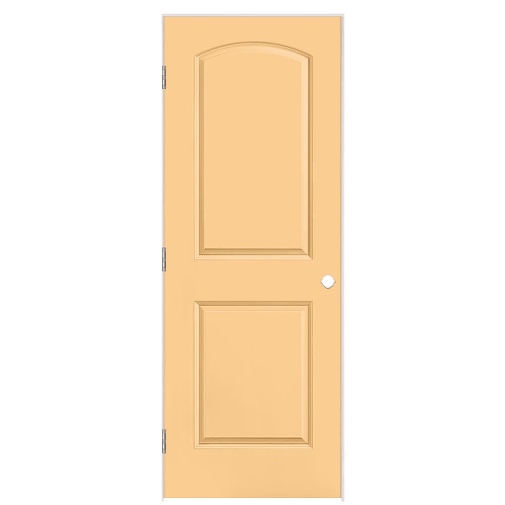Masonite 1317829 30-in x 80-in Marigold Solid core 2-panel round top Right hand Smooth Prefinished Molded composite Flat Jamb Single Prehung Interior Door