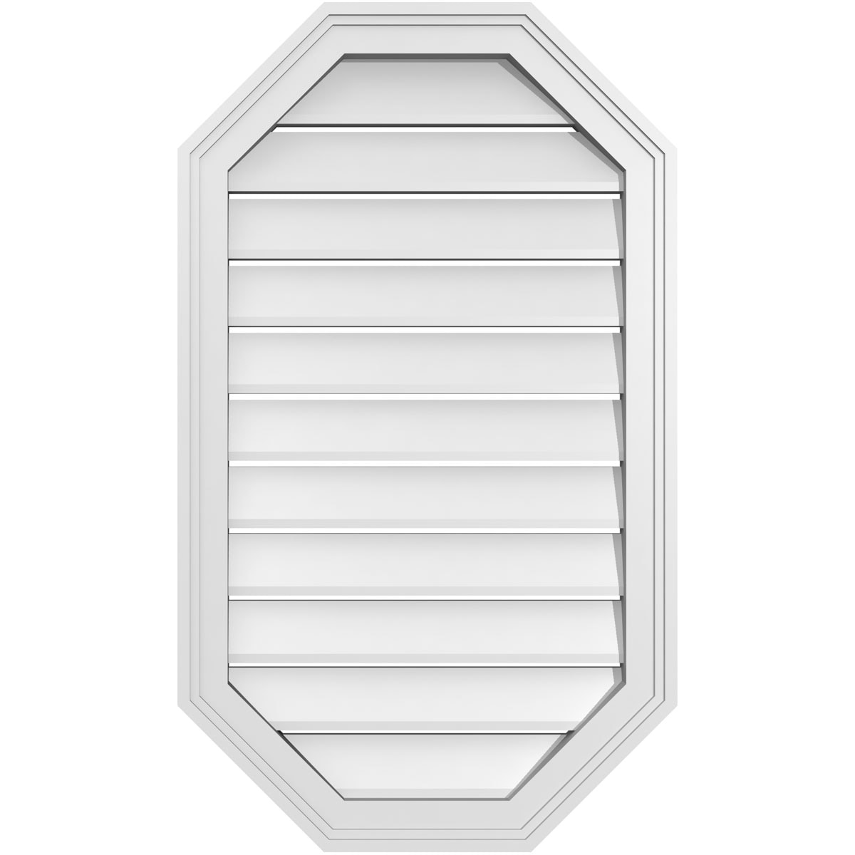 Ekena Millwork GVPOV20X3402SF 20-Inches x 34-Inches Off-white Octagon PVC Gable Louver Vent