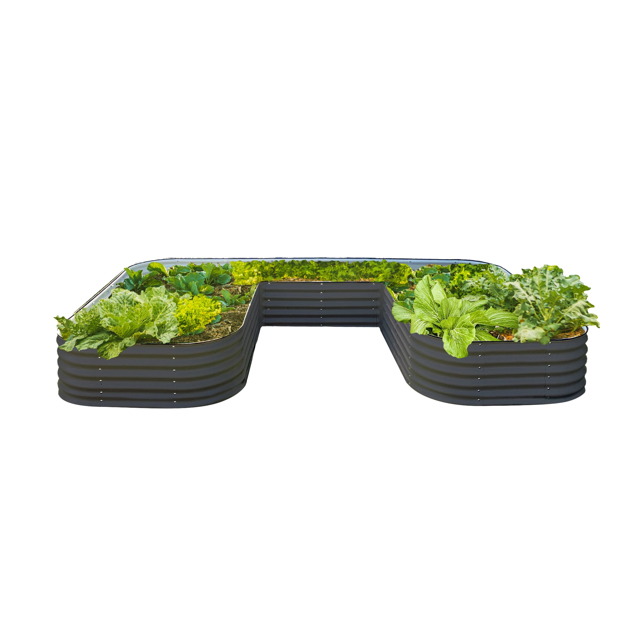 Vego Garden VBUJB17MG 92-cu ft 84-in W x 138-in L x 17-in H Modern Gray Galvanized Metal Raised Garden Bed