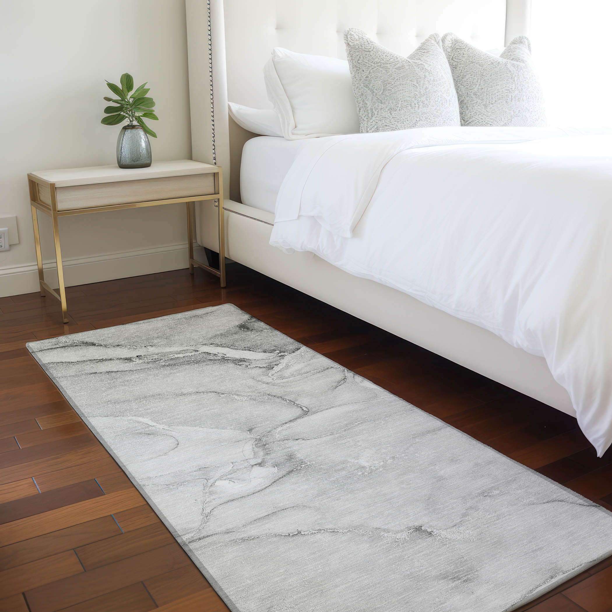 Addison Rugs ACN516GY2X8 Chantille ACN516GY 2 x 7 (ft) Polyester Gray Rectangular Indoor/Outdoor Abstract Machine washable Area rug