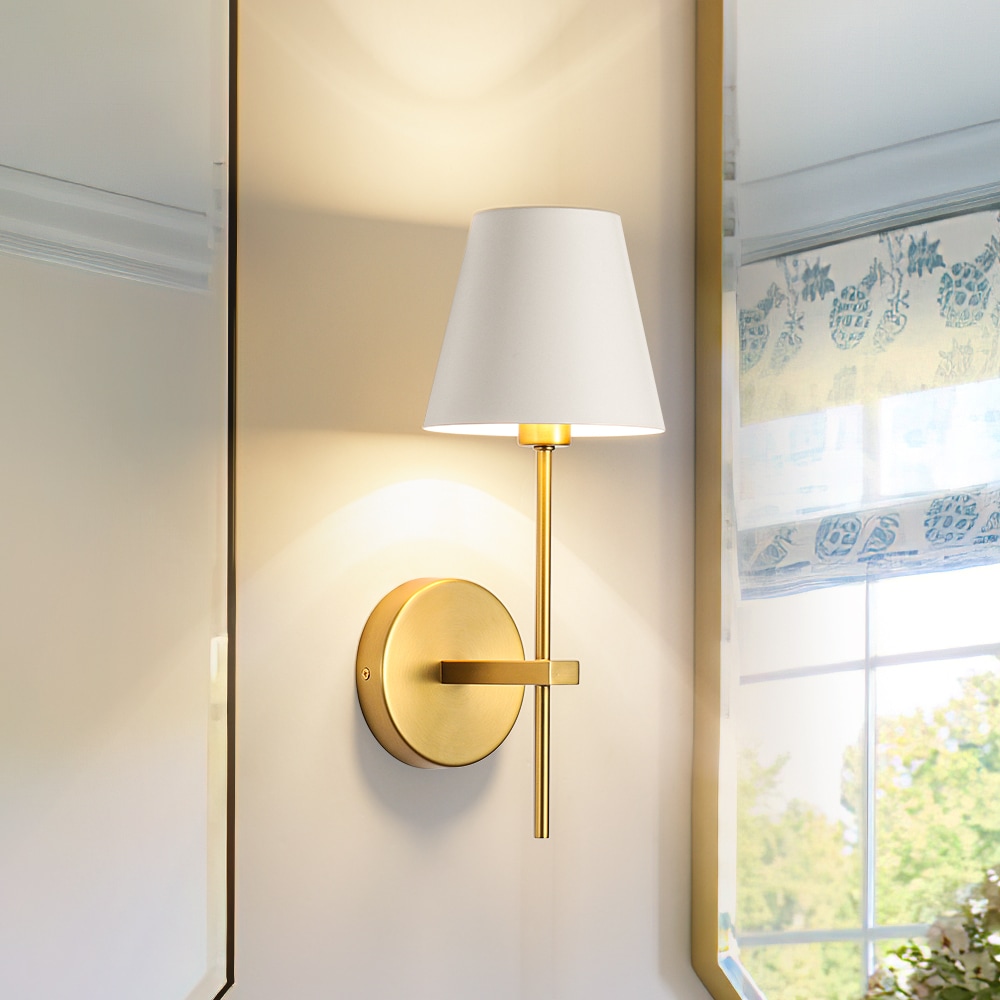 Wonderindoor 5.91-in W 1 -Light Brushed Gold Transitional Wall Sconce