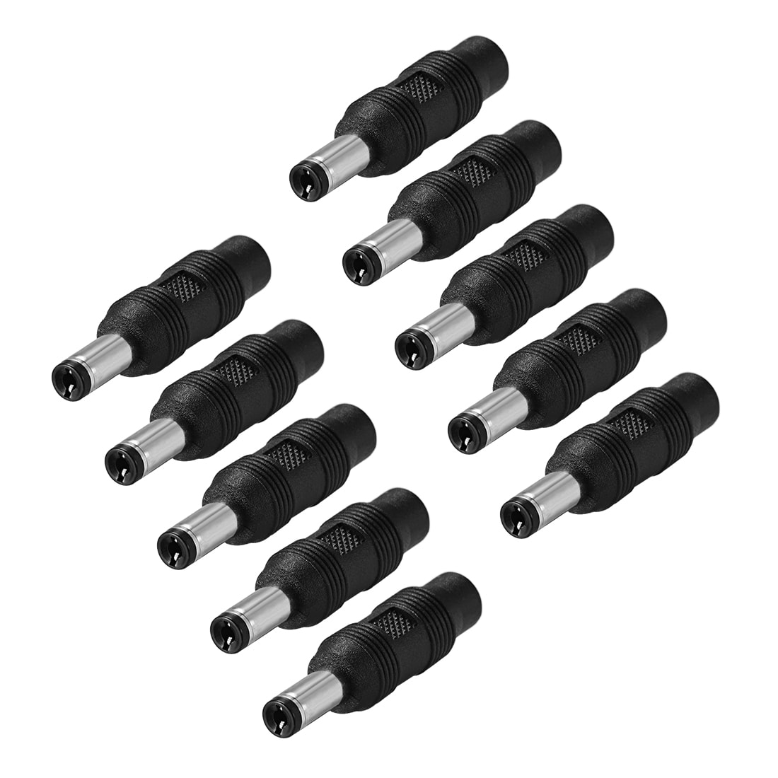Unique Bargains 10pcs DC Power Connector Adapter 5.5mm x 2.1mm Male Plug to 3.5mm x 1.35mm Female Jack Converter for Laptop CCTV Camera strip lighting Black