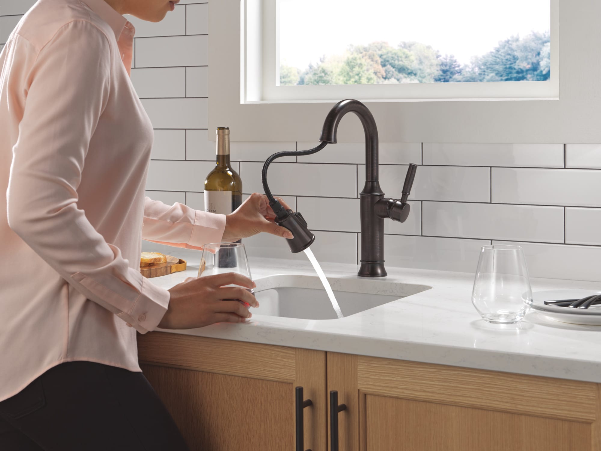 Renaldi Oil-Rubbed Bronze Pull-Out Spray Bar Faucet